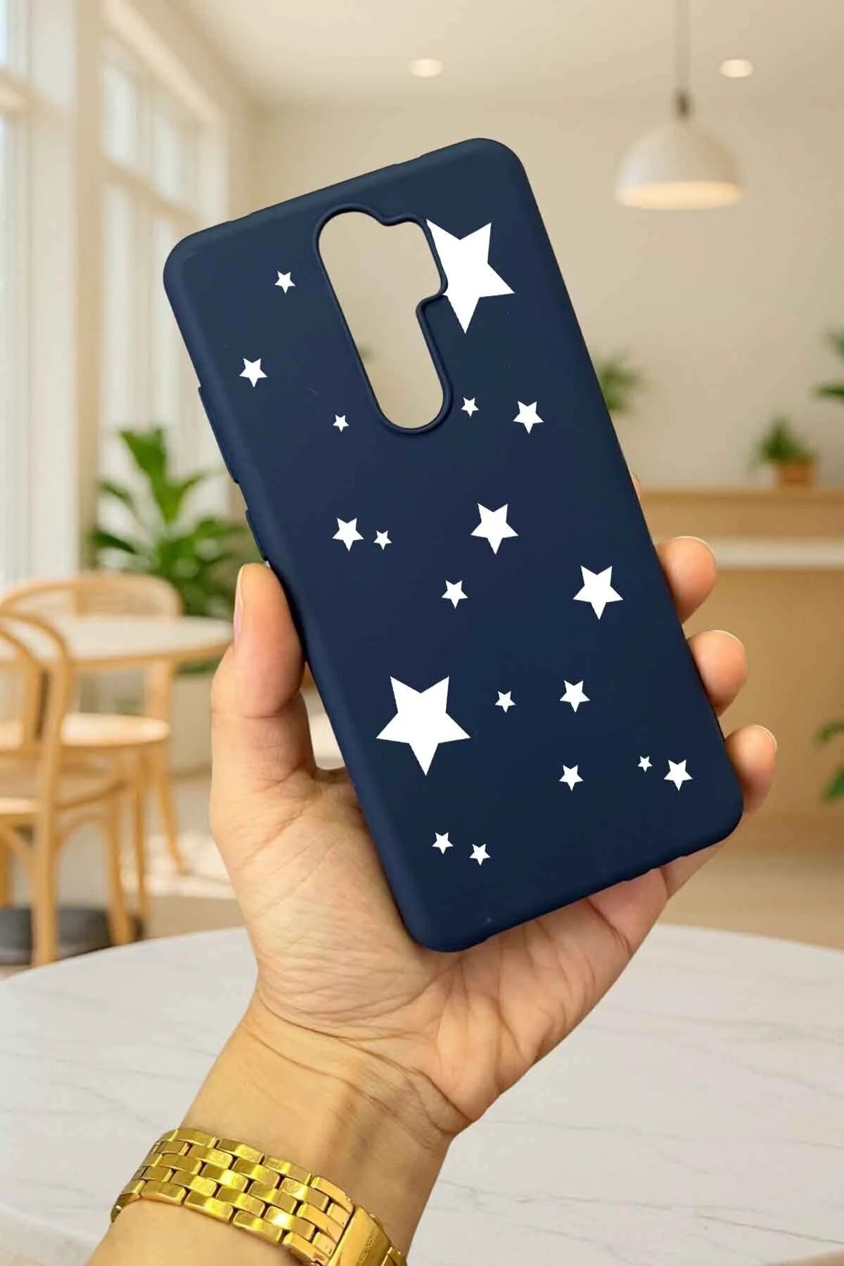 Xiaomi Redmi Note 8 Pro MİNİ YILDIZ DESENLİ Silikon Darbe Emici Klasik Korumalı Rubber Kılıf
