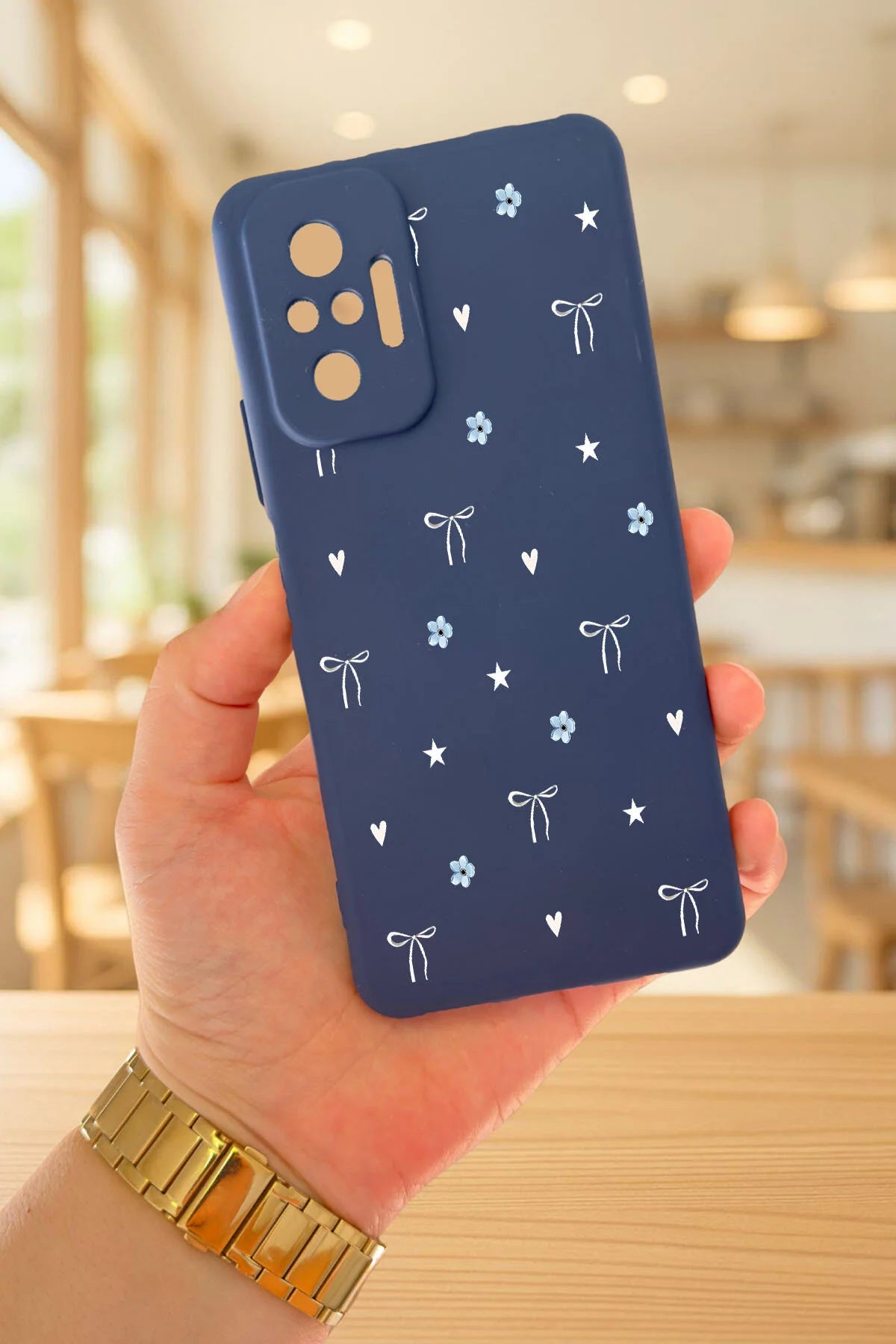 Xiaomi Redmi Note 1O Pro - Mini Fiyonk Desenli Silikon Darbe Emici Klasik Korumalı Rubber Kılıf