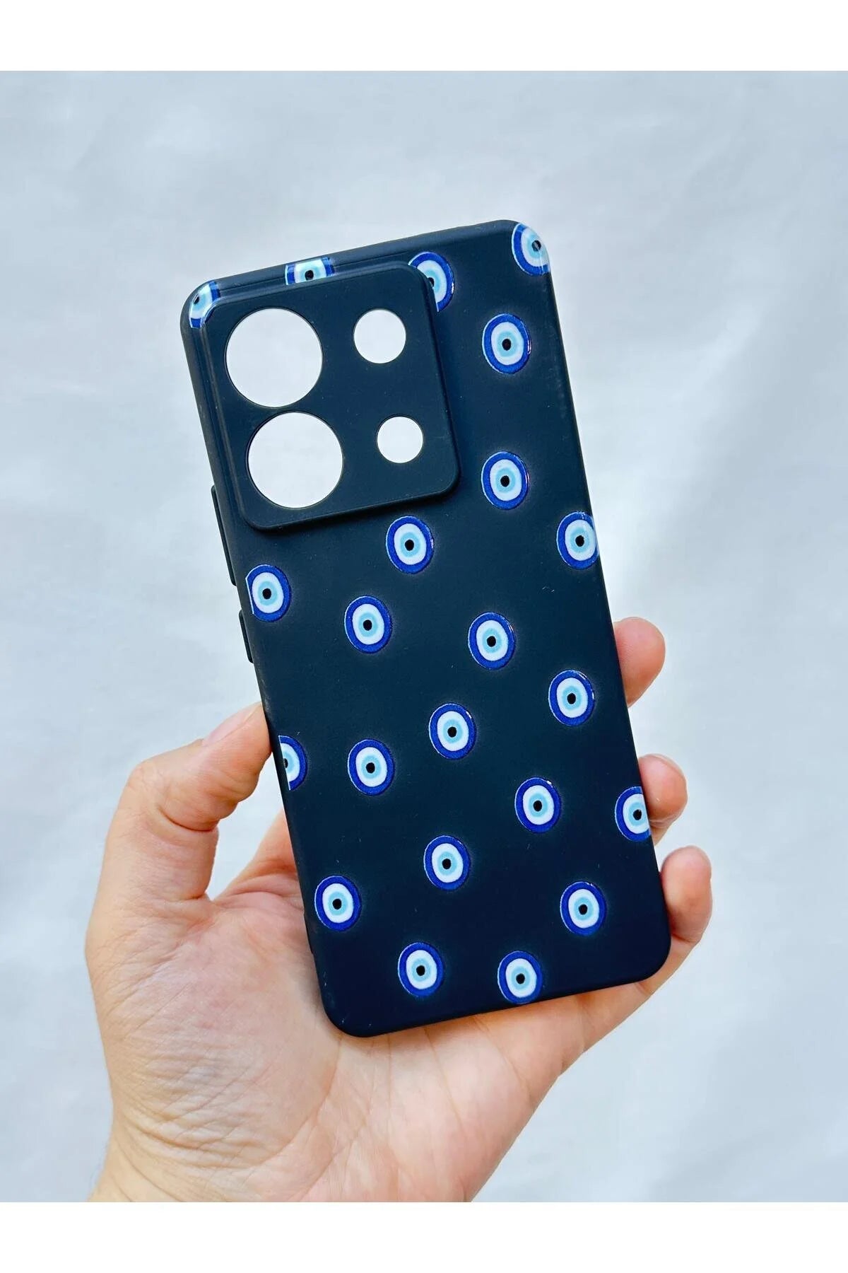 Xiaomi Redmi Note 13 Pro 5G NAZAR BONCUK DESENLİ Silikon Darbe Emici Klasik Korumalı Rubber Kılıf