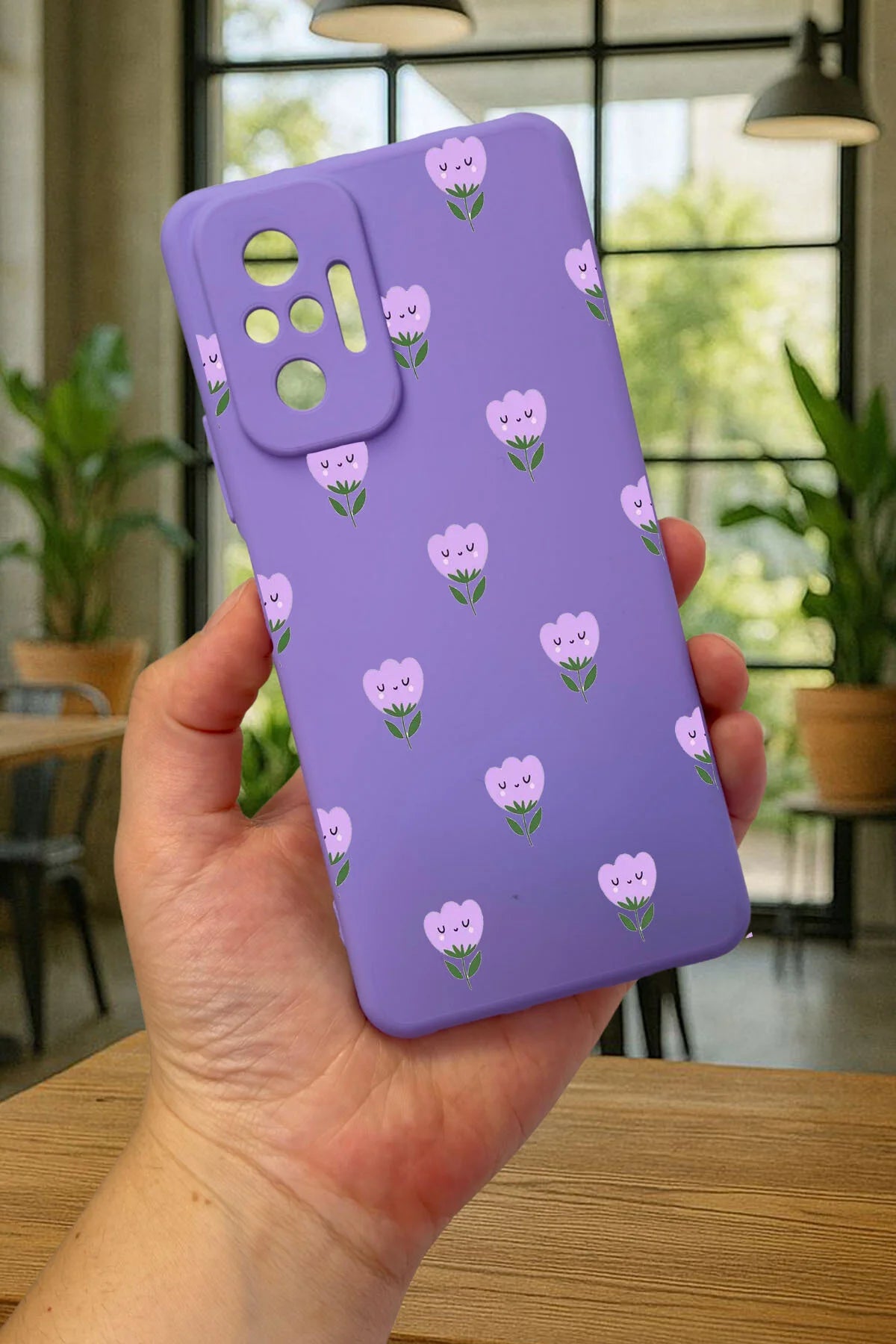 Xiaomi Redmi Note 1O Pro - MİNİ LALE DESENLİ Silikon Darbe Emici Klasik Korumalı Rubber Kılıf