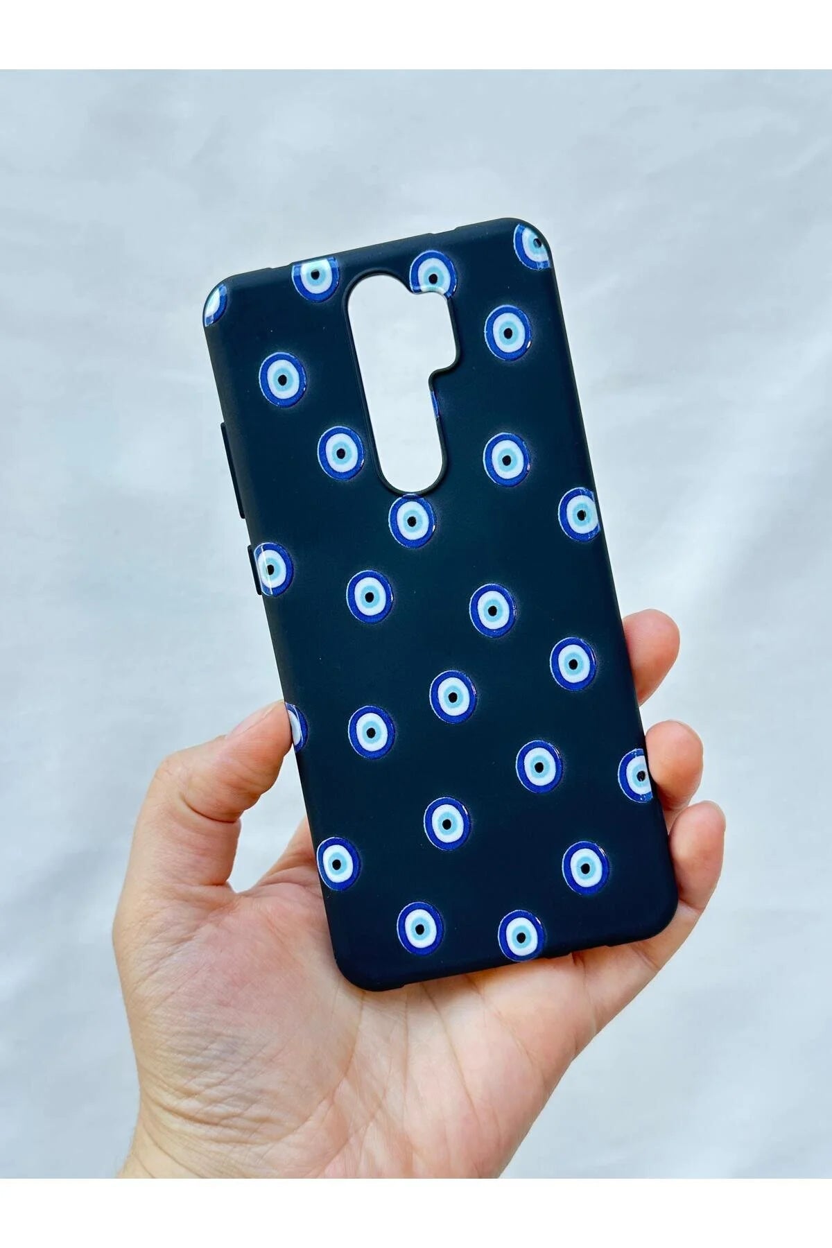 Xiaomi Redmi Note 8 Pro NAZAR BONCUK DESENLİ Silikon Darbe Emici Klasik Korumalı Rubber Kılıf