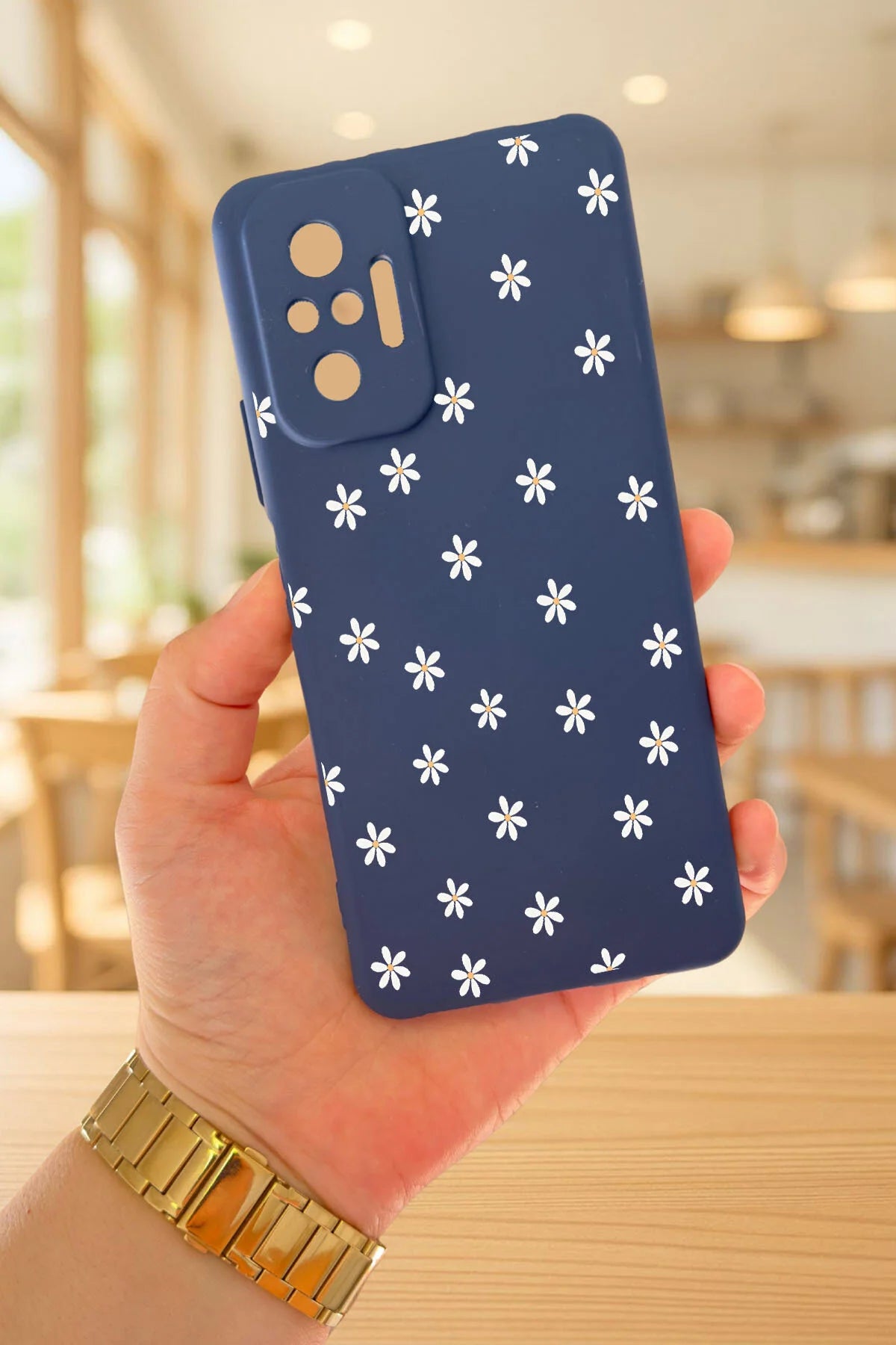 Xiaomi Redmi Note 1O Pro MİNİ PAPATYA DESENLİ Silikon Darbe Emici Klasik Korumalı Rubber Kılıf