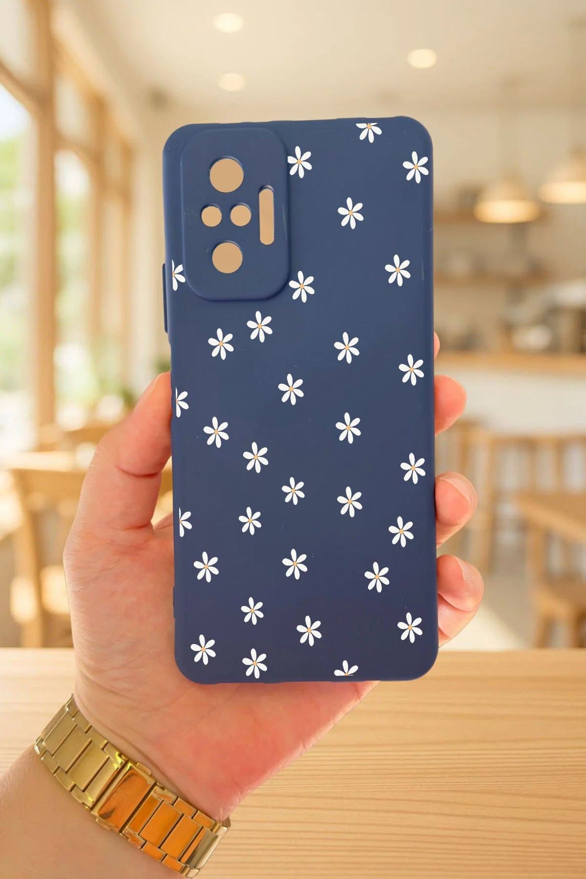 Xiaomi Redmi Note 1O Pro MİNİ PAPATYA DESENLİ Silikon Darbe Emici Klasik Korumalı Rubber Kılıf