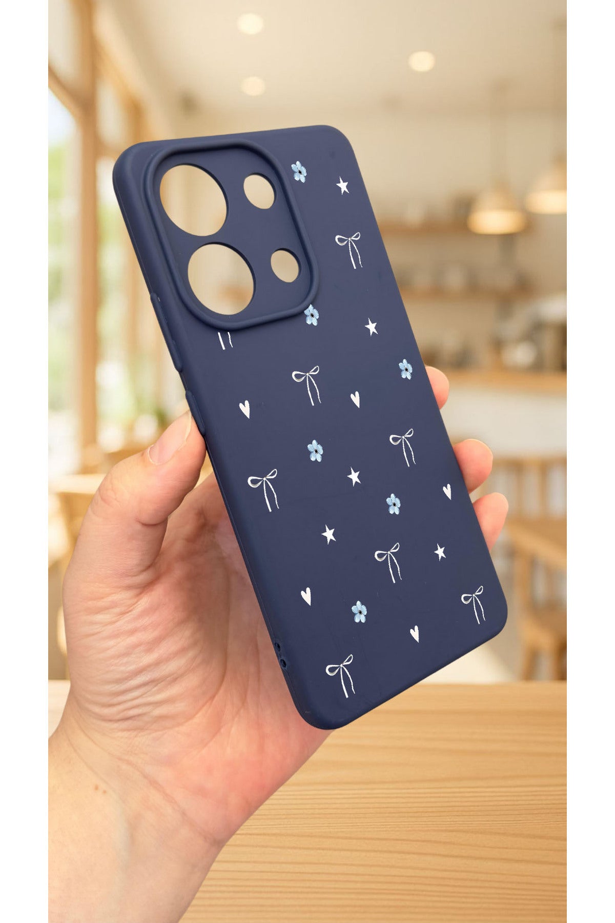 Redmi Note 13 4G MİNİ FİYONK DESENLİ Uyumlu Silikon Darbe Emici Klasik Korumalı Rubber Kılıf