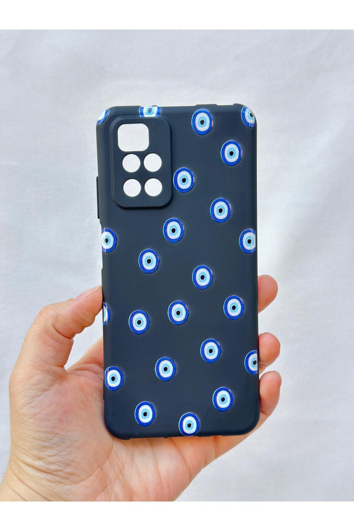 Xiaomi Redmi 10 2022 NAZAR BONCUK DESENLİ Silikon Darbe Emici Klasik Korumalı Rubber Kılıf