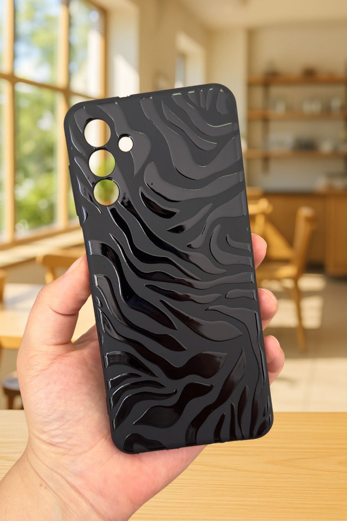 Samsung Galaxy A54 Uyumlu Zebra Desenli Silikon Darbe Emici Klasik Korumalı Rubber Kılıf