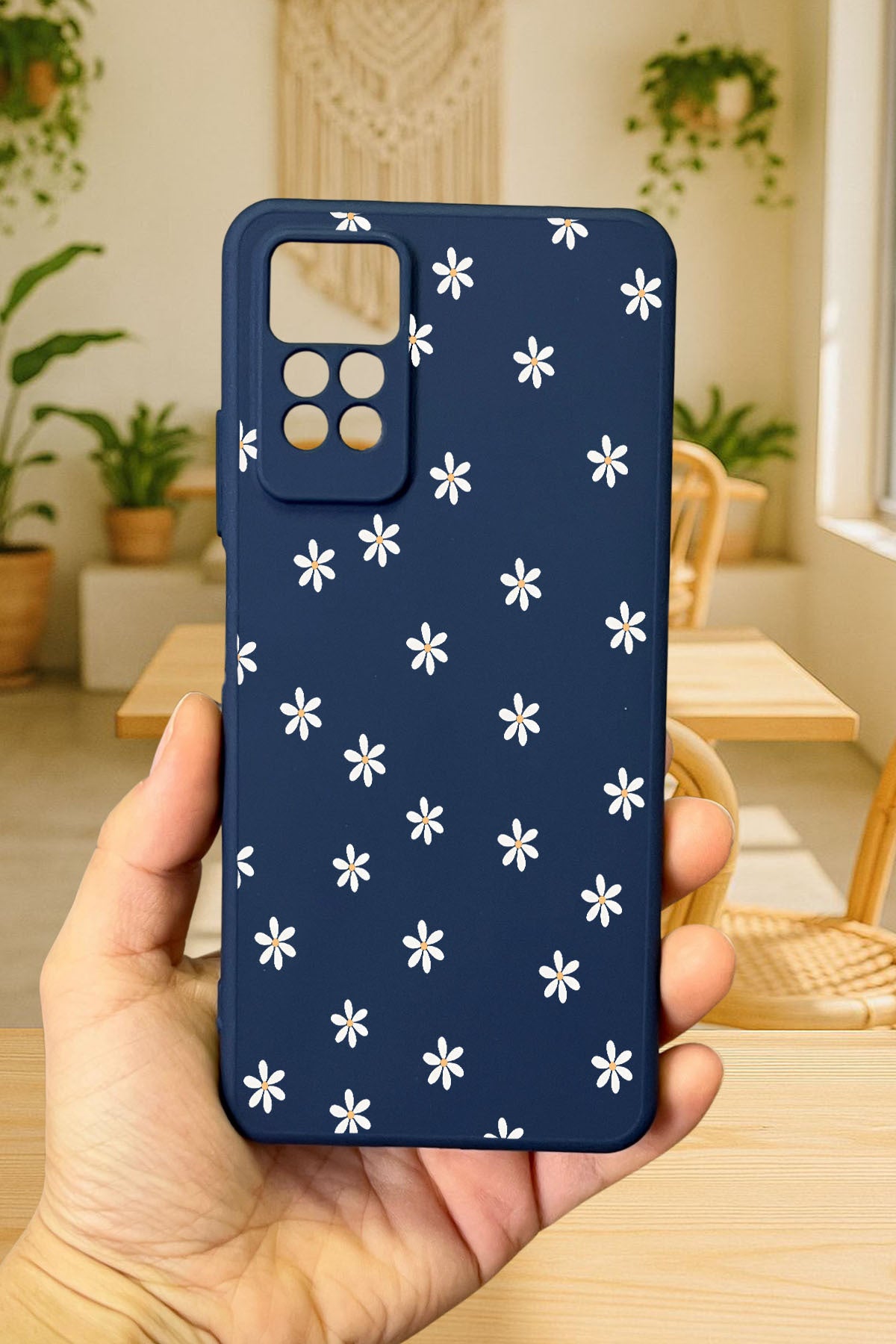 Redmi Note 11 Pro/Note 12 Pro 4G MİNİ PAPATYA DESENLİ Silikon Darbe Emici Korumalı Rubber Kılıf