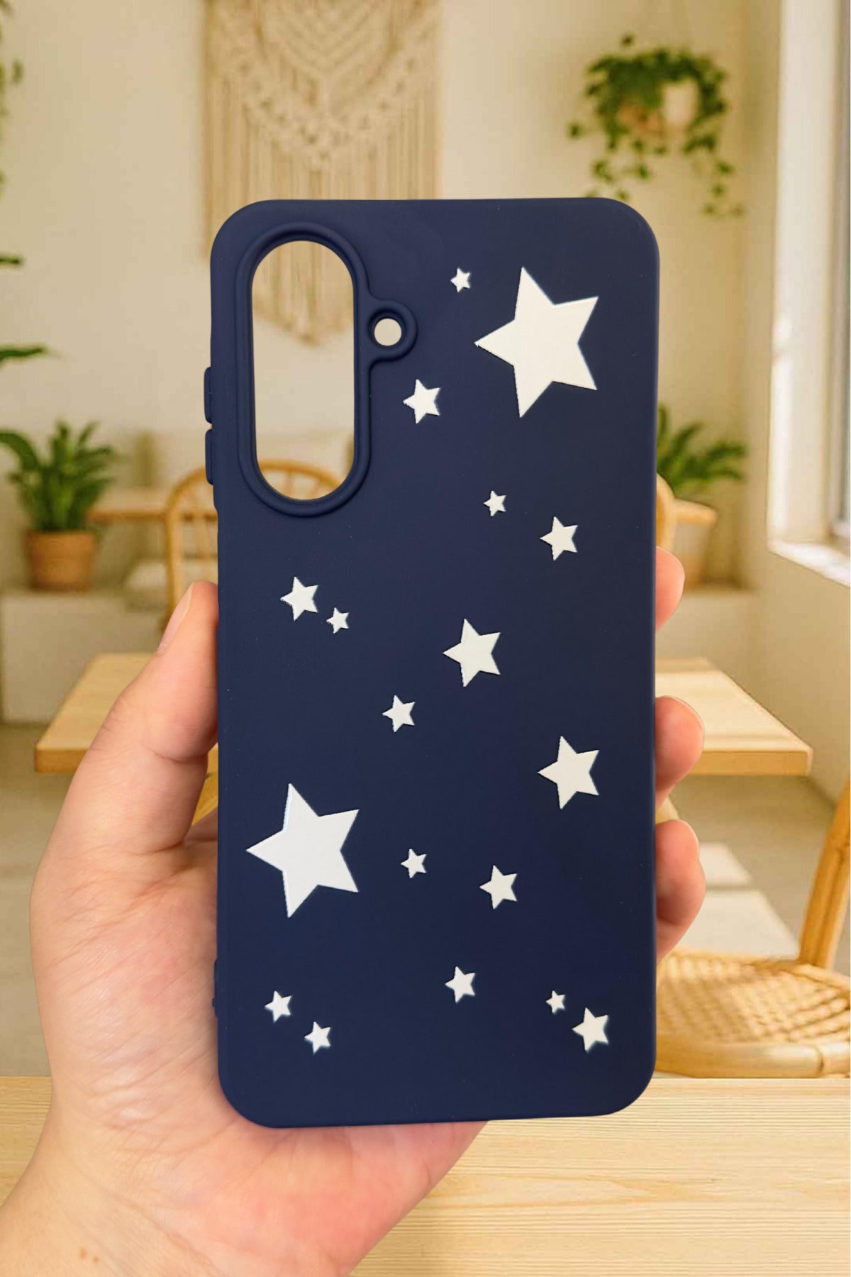 Samsung Galaxy A56 Uyumlu Mini Yıldız Desenli Silikon Darbe Emici Klasik Korumalı Rubber Kılıf