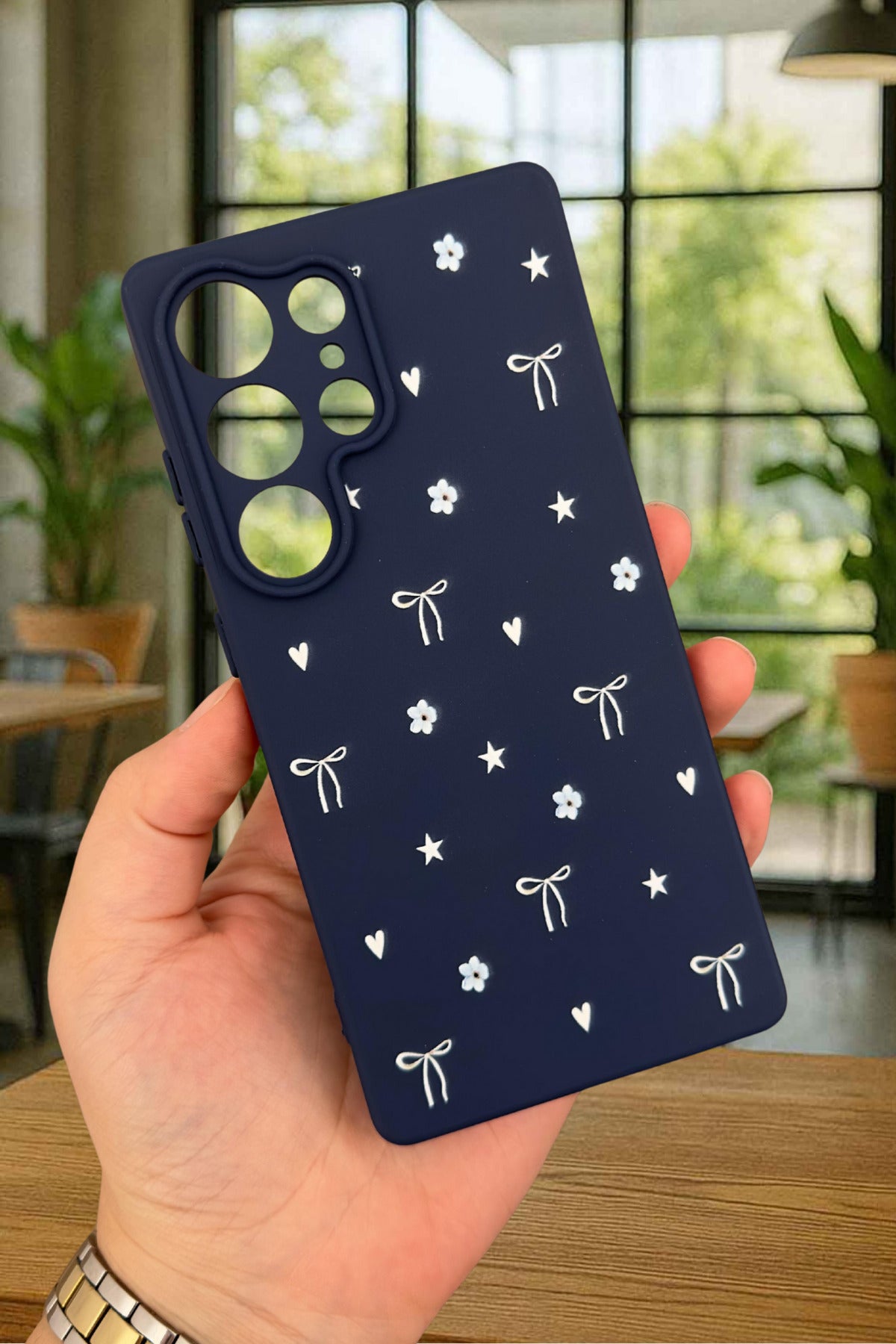 Samsung Galaxy S25 Ultra - Mini Fiyonk Desenli Silikon Darbe Emici Klasik Korumalı Rubber Kılıf