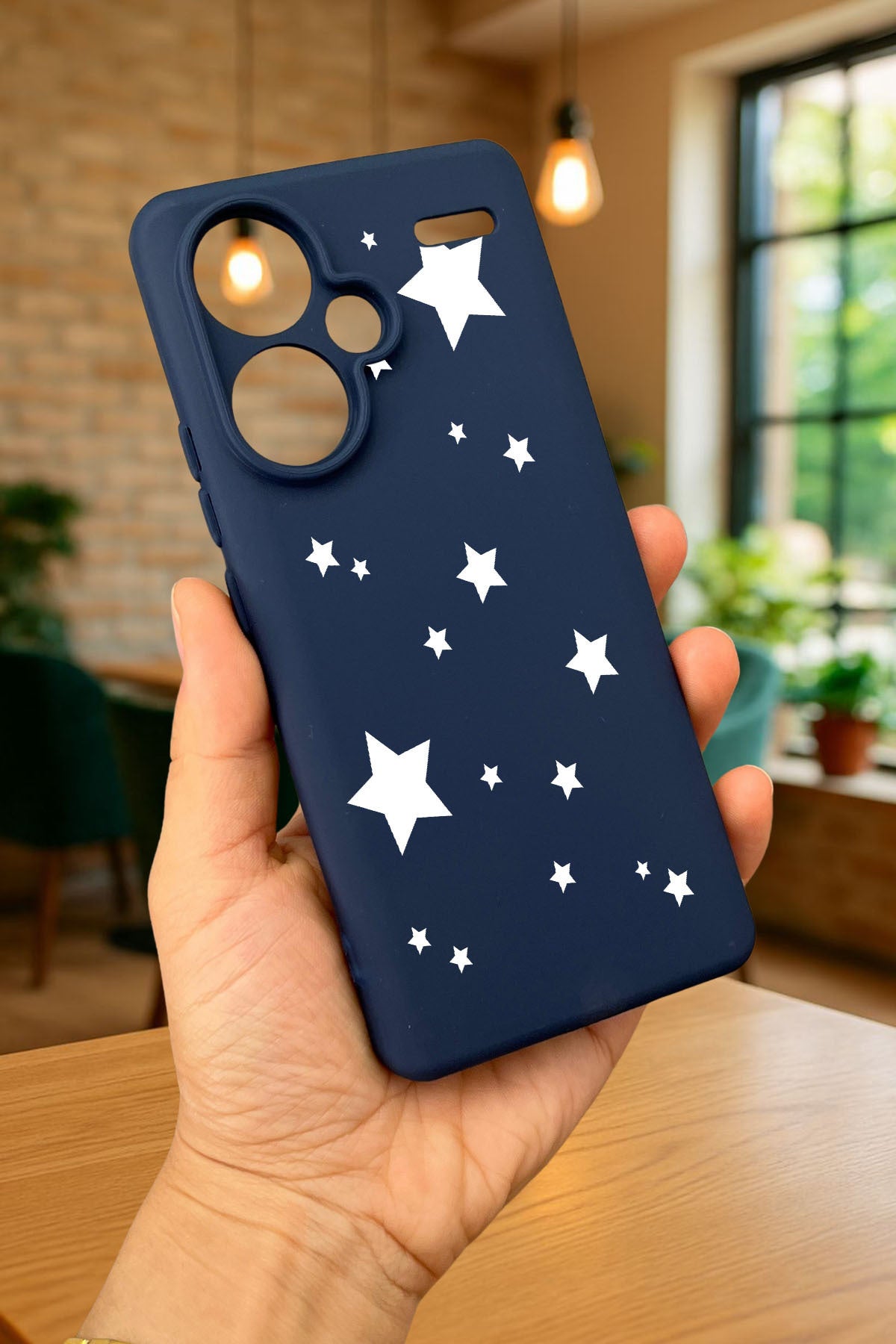 Redmi Note 13 Pro Plus - MİNİ YILDIZ DESENLİ Silikon Darbe Emici Klasik Korumalı Rubber Kılıf