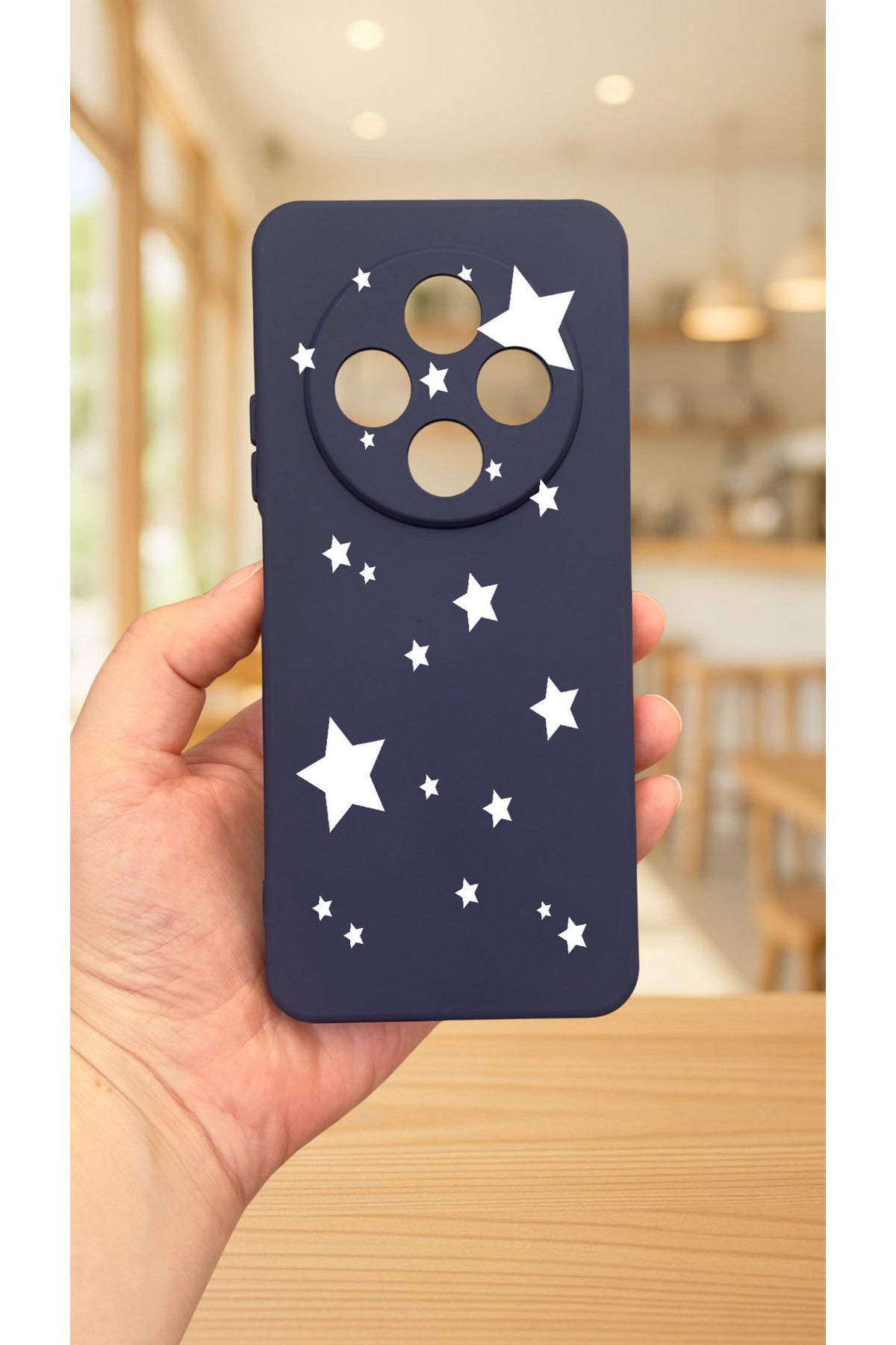 Redmi 14C -MİNİ YILDIZ DESENLİ Silikon Darbe Emici Klasik Korumalı Rubber Kılıf