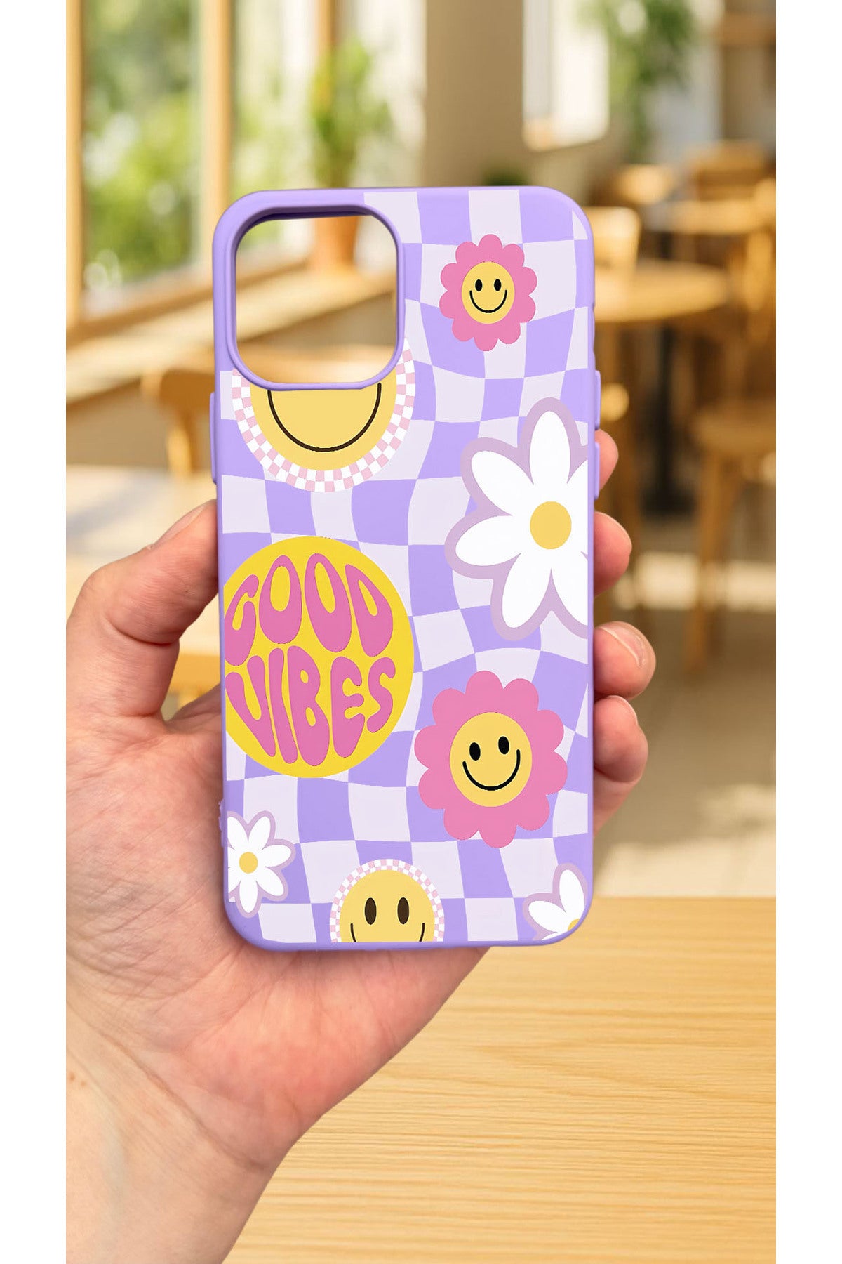 iPhone 12 ve 12 Pro Uyumlu GOOD VİBES Silikon Darbe Emici Klasik Korumalı Rubber Kılıf