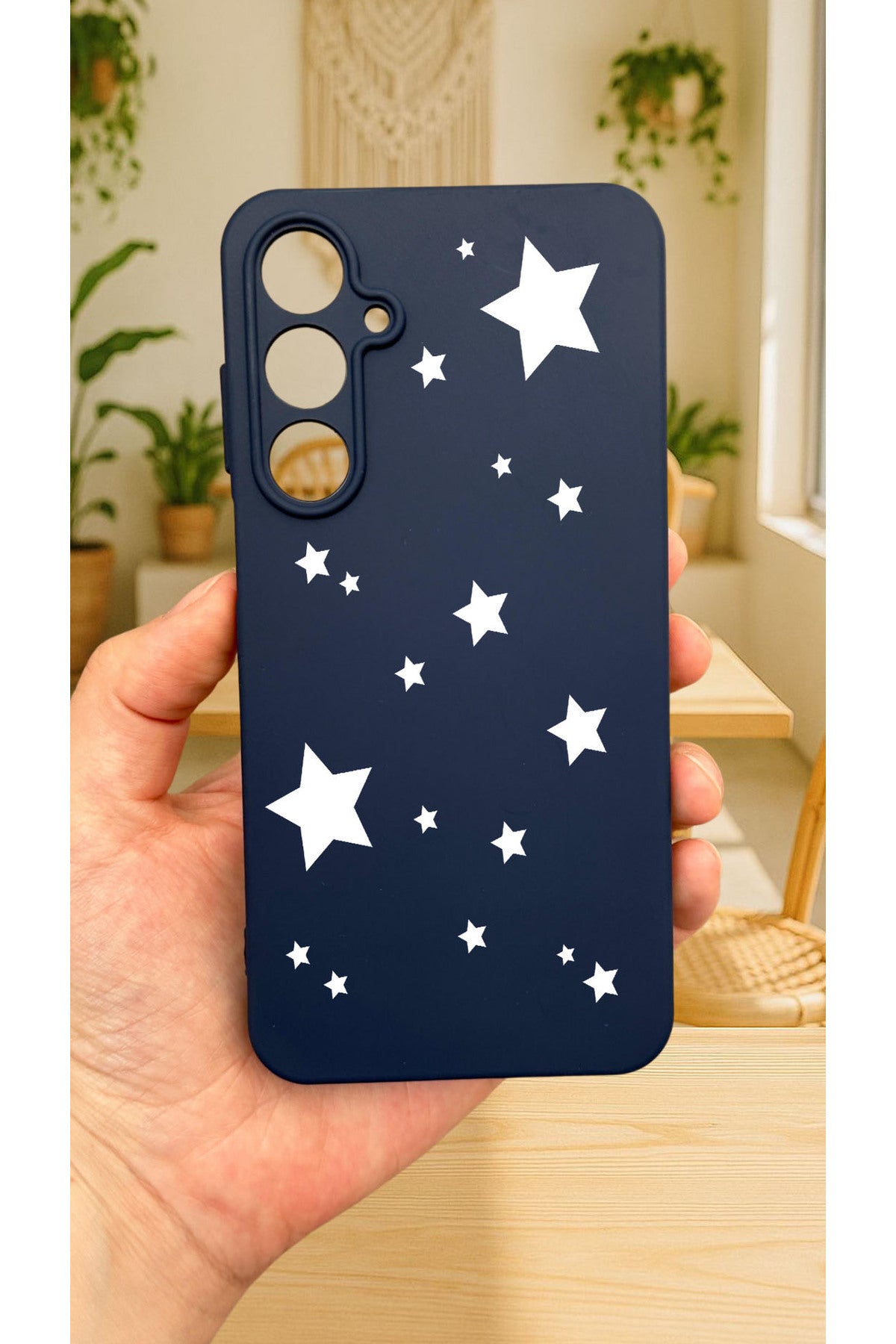 Samsung Galaxy A55 -MİNİ YILDIZ DESENLİ Silikon Darbe Emici Klasik Korumalı Rubber Kılıf