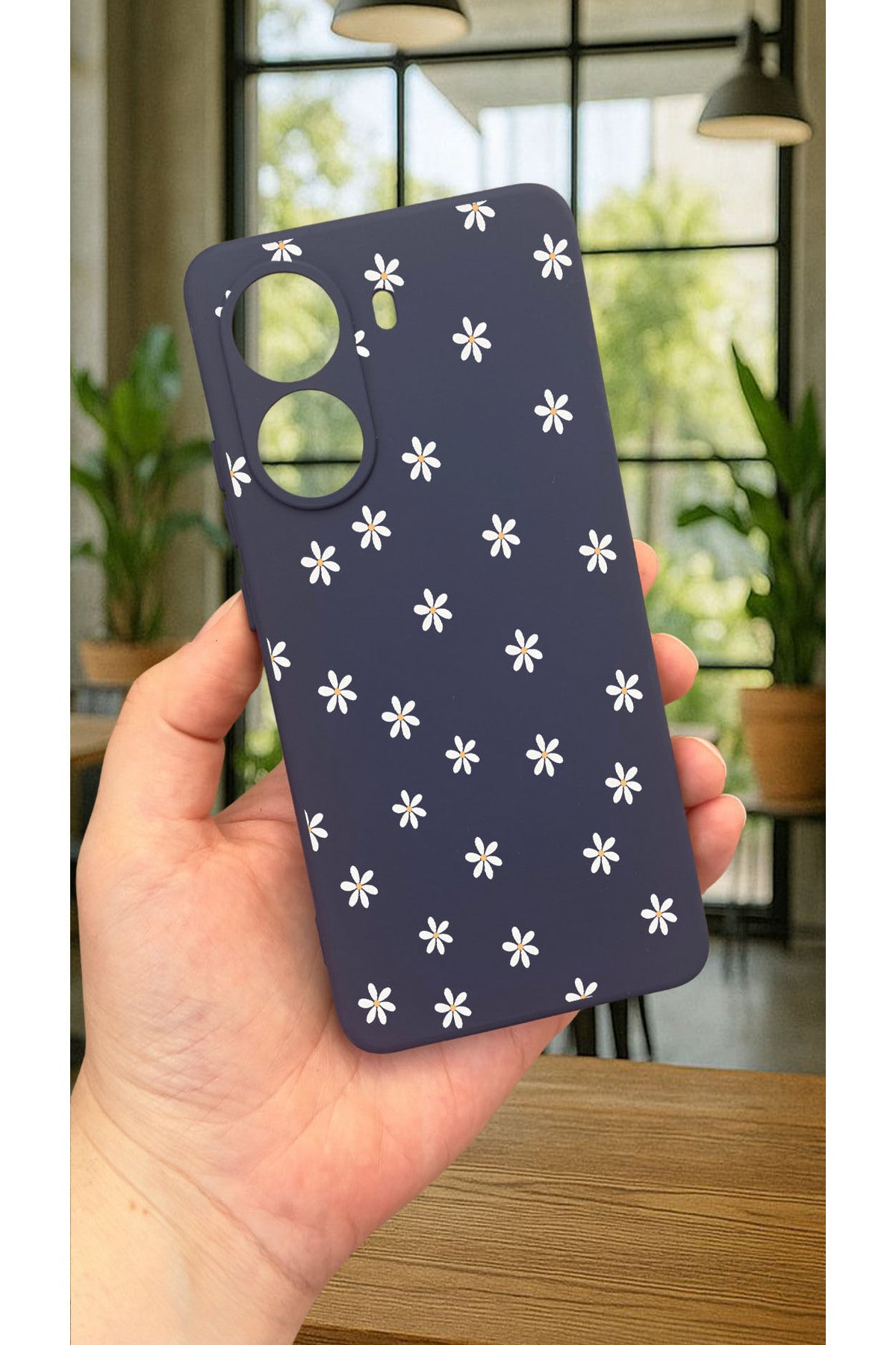 Xiaomi POCO X7 PRO MİNİ PAPATYA DESENLİ Silikon Darbe Emici Klasik Korumalı Rubber Kılıf