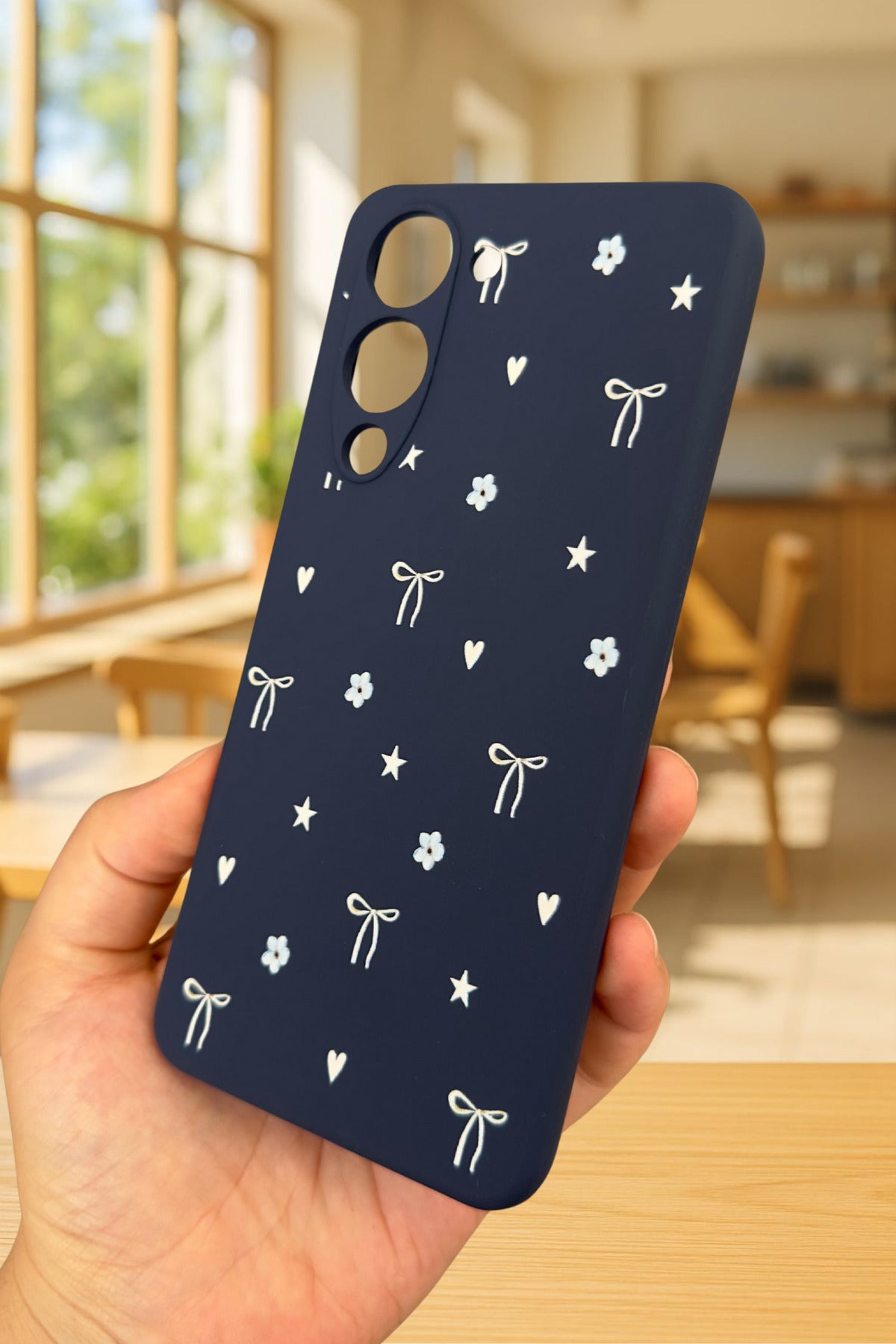 VİVO Y19 Uyumlu Mini Fiyonk Desenli Silikon Darbe Emici Klasik Korumalı Rubber Kılıf