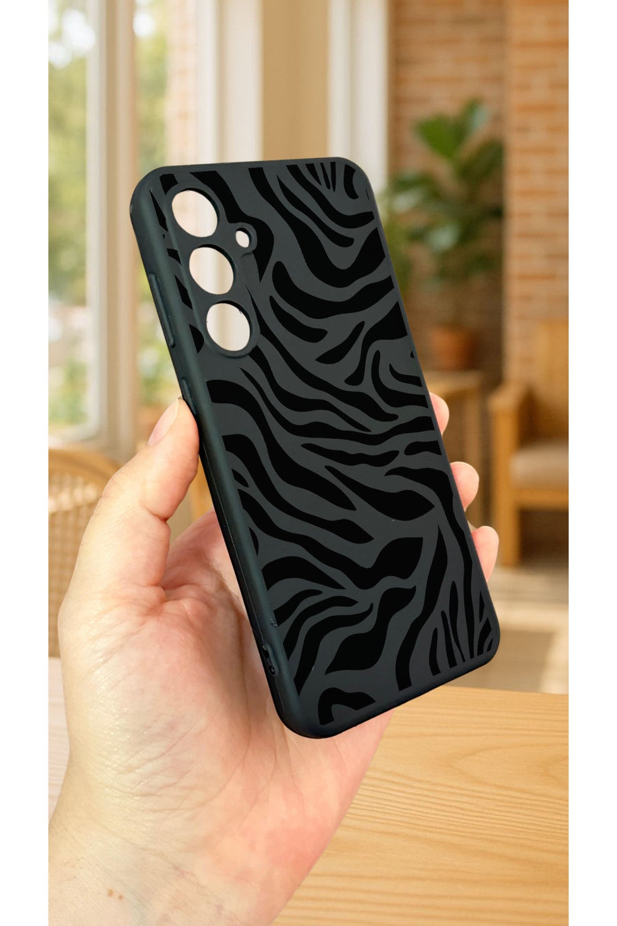 Samsung Galaxy S23FE -ZEBRA DESENLİ Silikon Darbe Emici Klasik Korumalı Rubber Kılıf