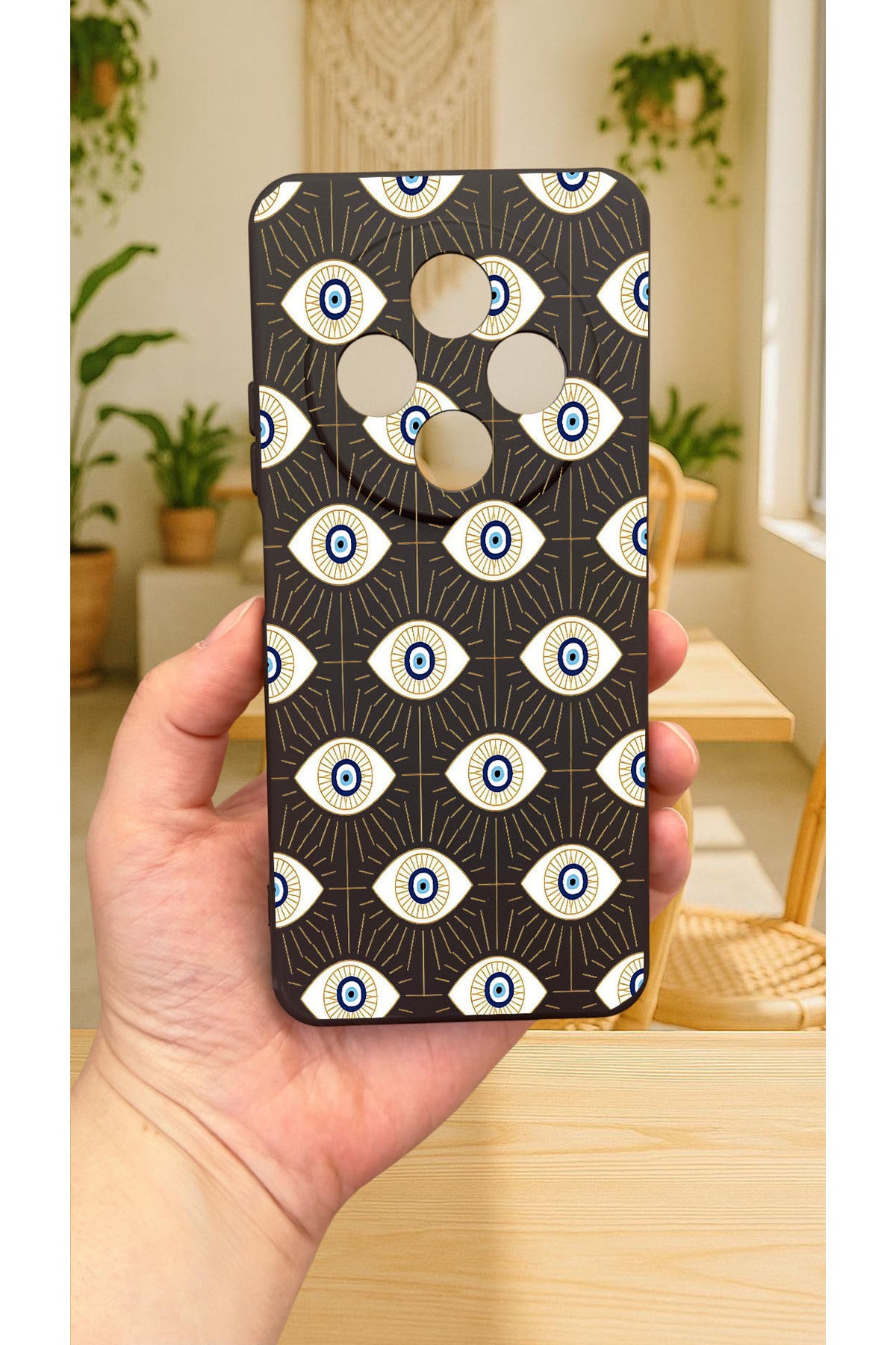 Redmi 14C - EVIL EYE DESENLİ Silikon Darbe Emici Klasik Korumalı Rubber Kılıf