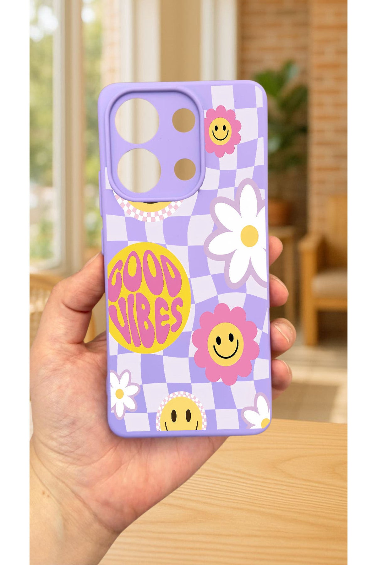 Xiaomi Redmi Note 13 4G Uyumlu GOOD VİBES Silikon Darbe Emici Klasik Korumalı Rubber Kılıf