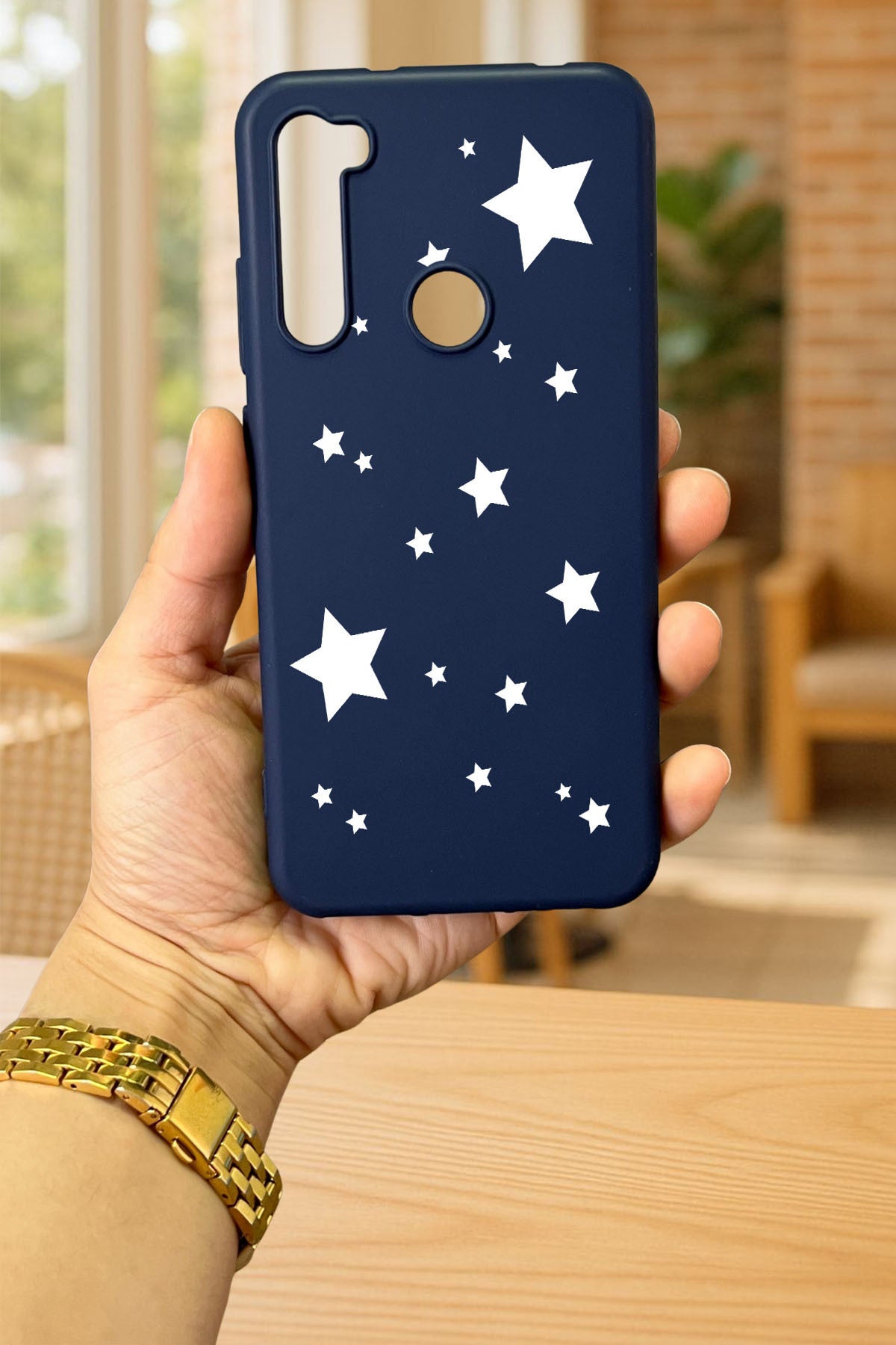 Xiaomi Redmi Note 8 MİNİ YILDIZ DESENLİ Silikon Darbe Emici Klasik Korumalı Rubber Kılıf