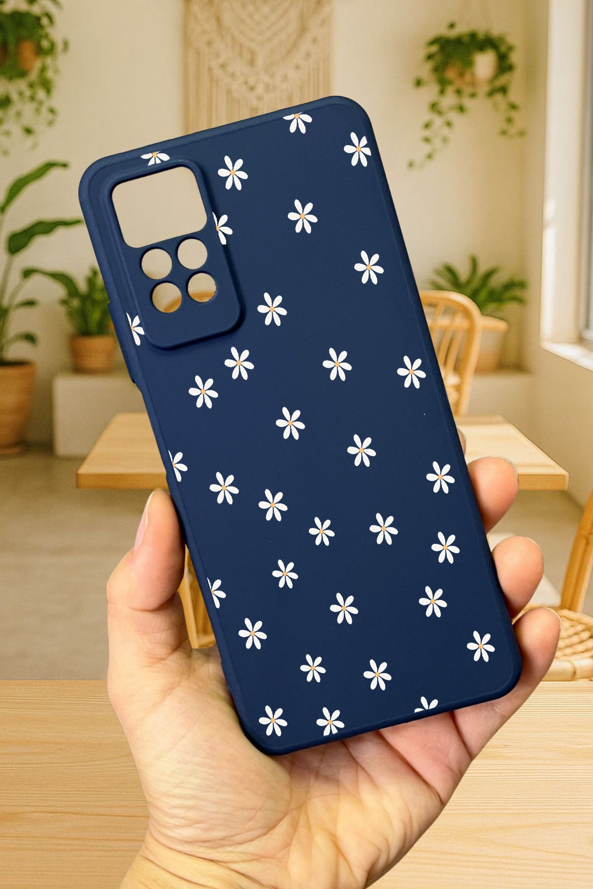 Redmi Note 11 Pro/Note 12 Pro 4G MİNİ PAPATYA DESENLİ Silikon Darbe Emici Korumalı Rubber Kılıf