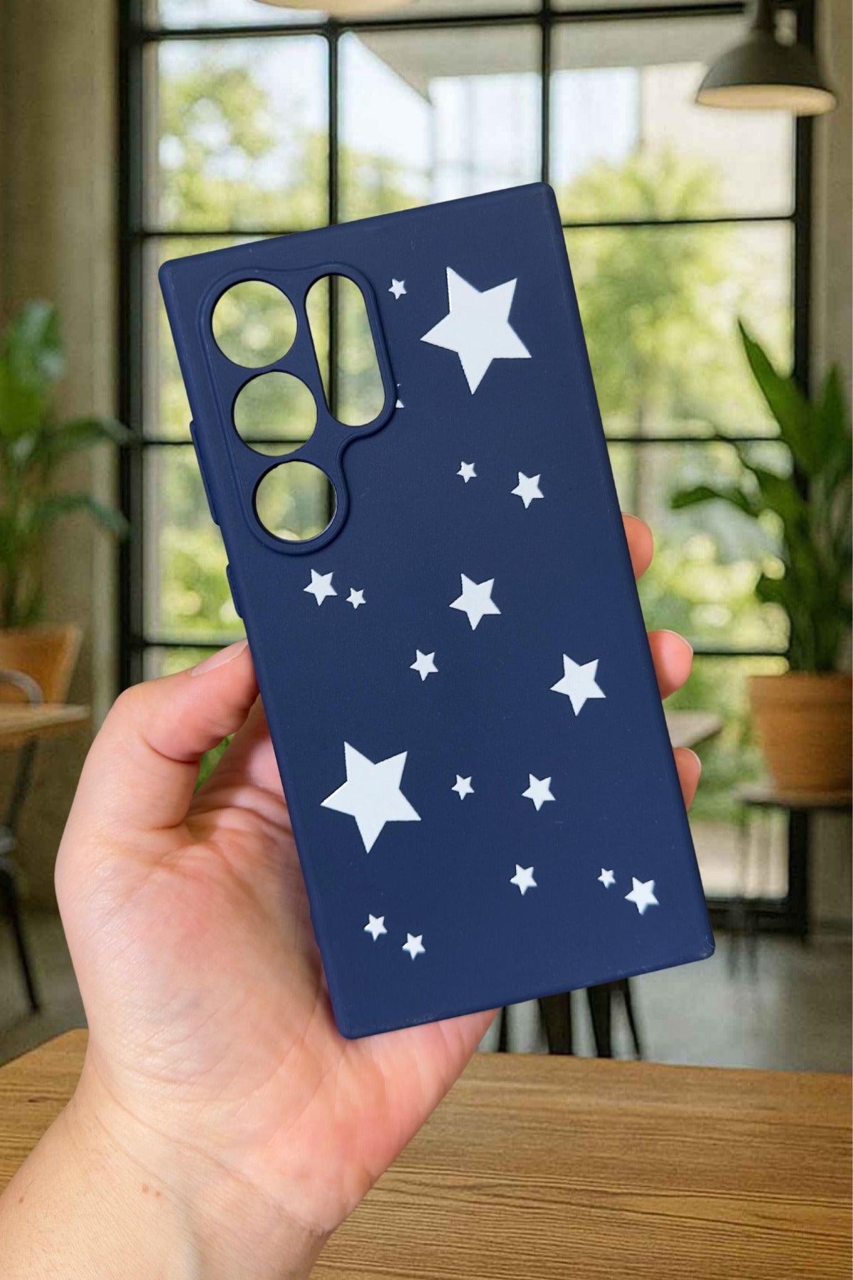 Samsung Galaxy S24 Ultra - MİNİ YILDIZ DESENLİ Silikon Darbe Emici Klasik Korumalı Rubber Kılıf