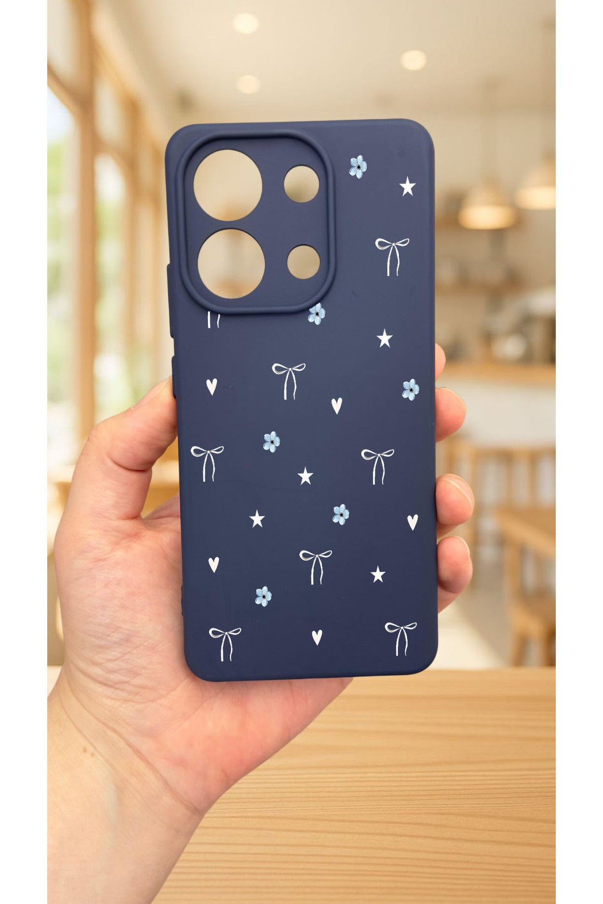 Redmi Note 13 4G MİNİ FİYONK DESENLİ Uyumlu Silikon Darbe Emici Klasik Korumalı Rubber Kılıf