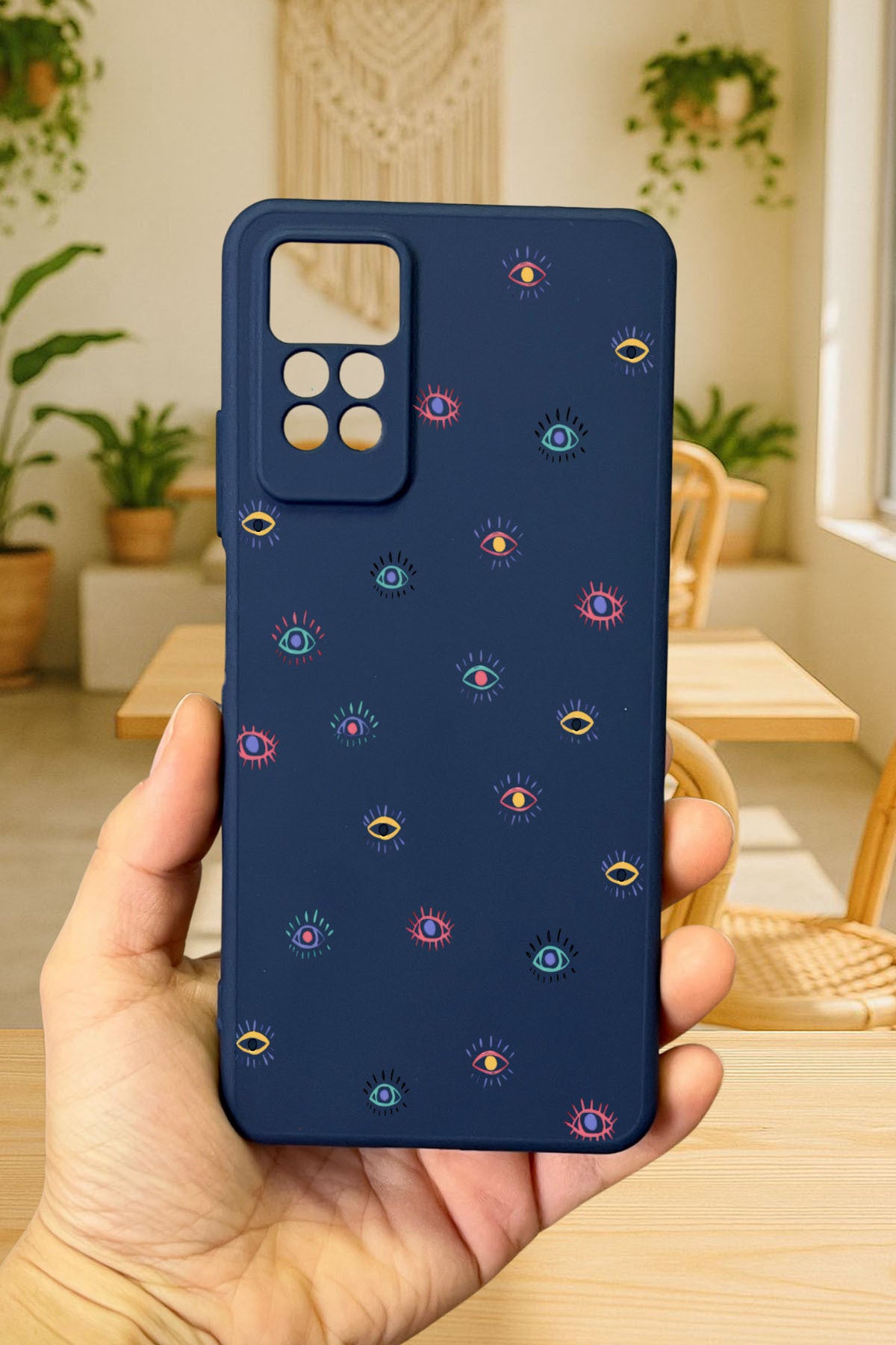 Redmi Note 11 Pro/Note 12 Pro 4G EVIL EYE DESENLİ Silikon Darbe Emici Korumalı Rubber Kılıf