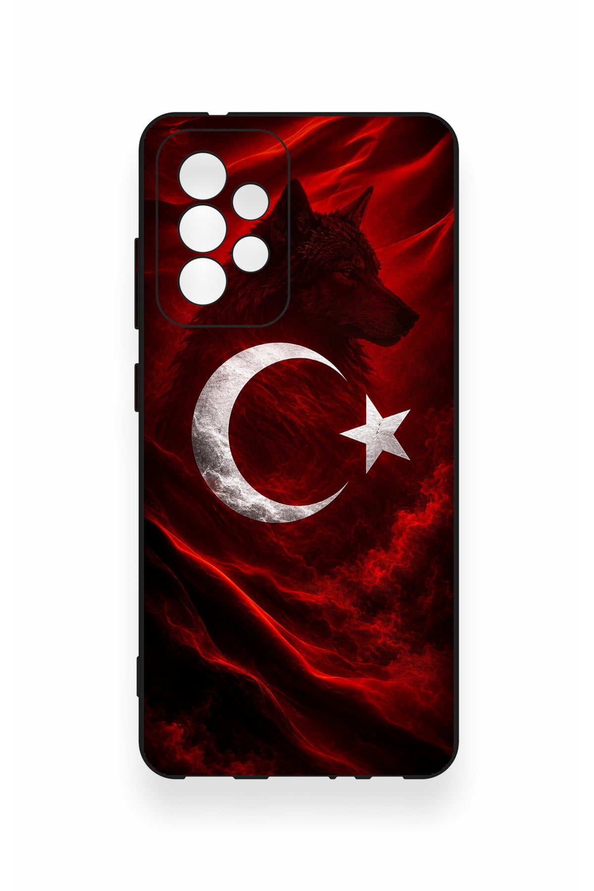 Samsung A52 Uyumlu Kurt Türk Bayrağı Desenli Silikon Kılıf