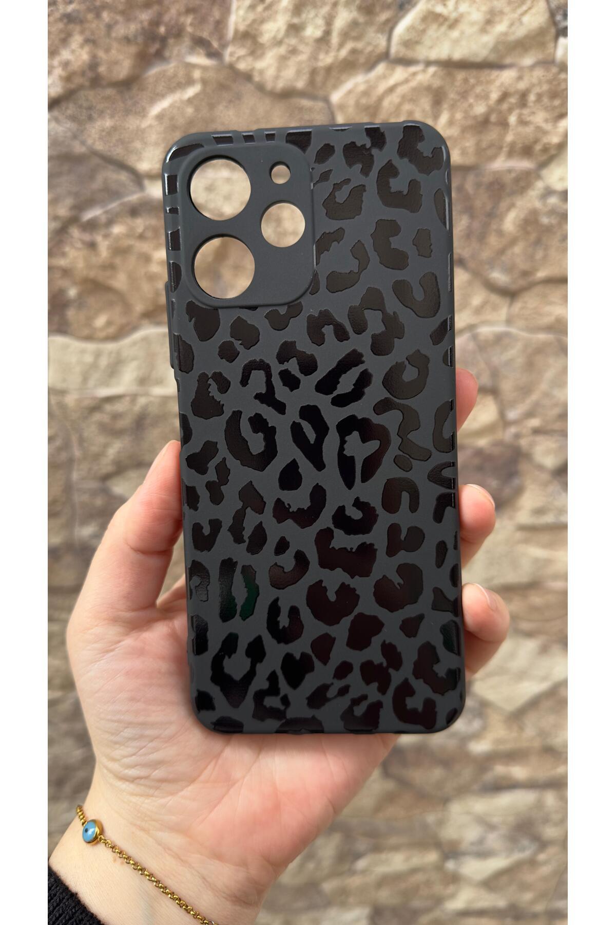 POCO X5 PRO Uyumlu Leopar Desenli Silikon Darbe Emici Klasik Korumalı Rubber Kılıf