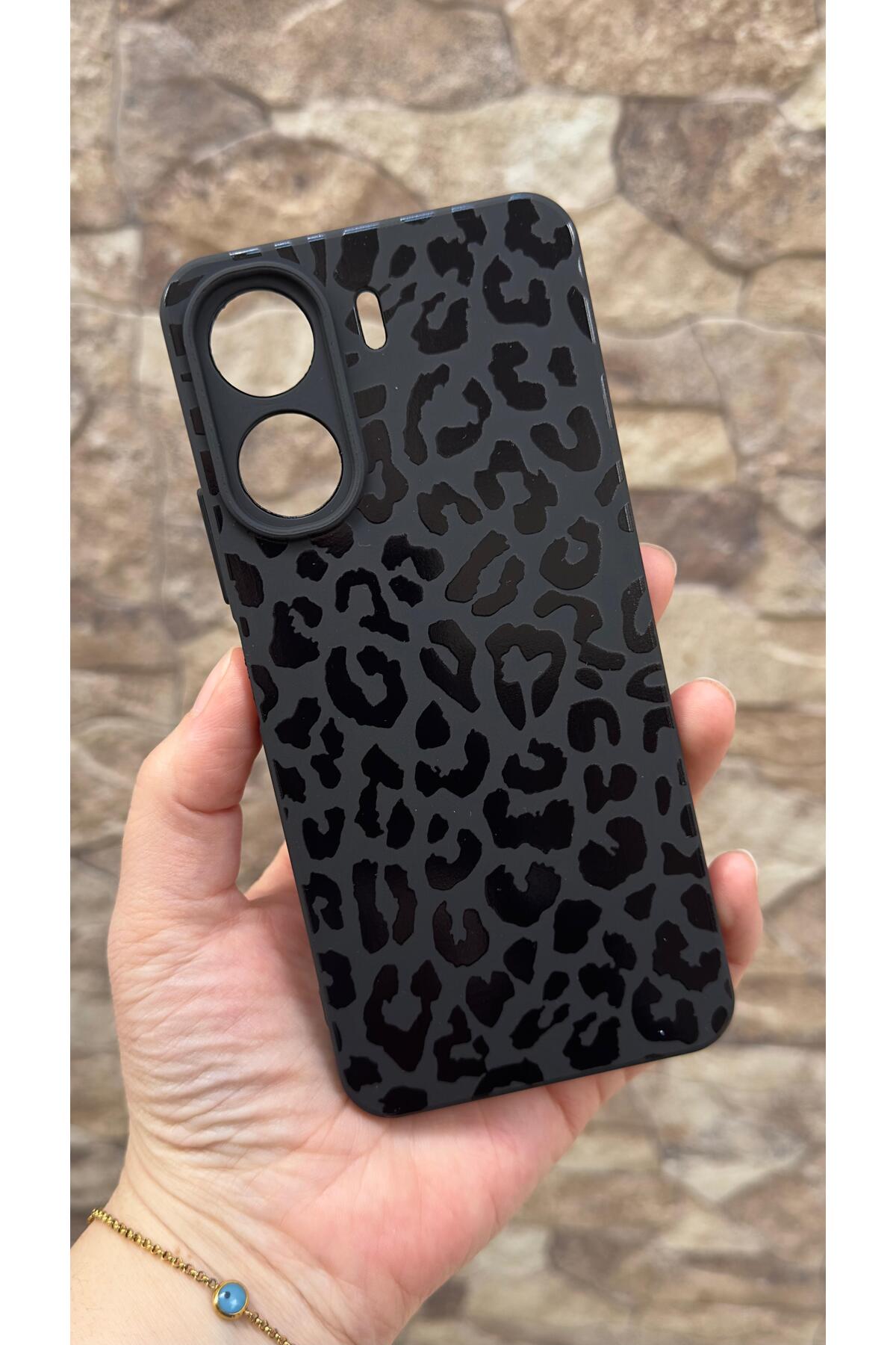 REDMİ 13C Uyumlu Leopar Desenli Silikon Darbe Emici Kamera Korumalı Yumuşak Rubber Kılıf