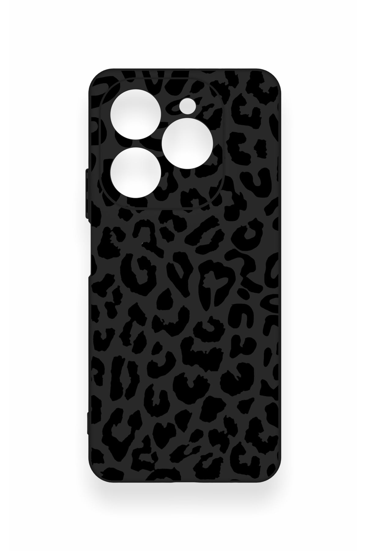 Tecno Spark 20 Pro Uyumlu Siyah Leopar Desenli Silikon Kılıf