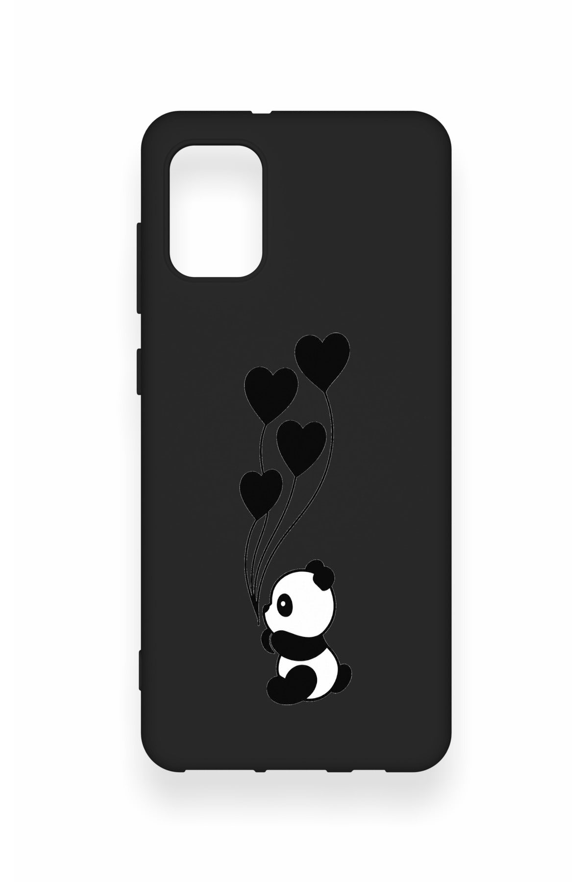 Samsung A31 Uyumlu Kalpli Panda Desenli Silikon Kılıf