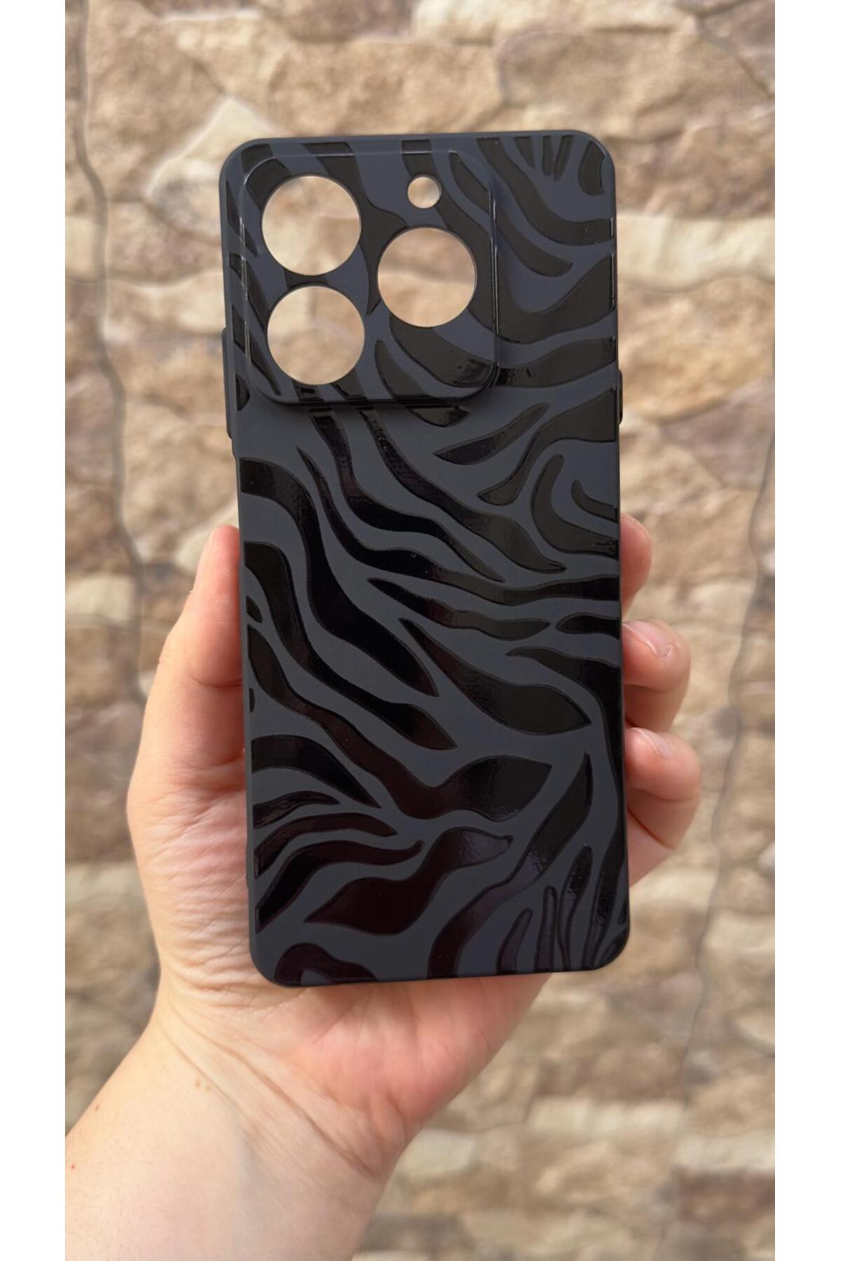 General Mobile Era 50 Uyumlu Zebra Desenli Silikon Darbe Emici Klasik Korumalı Rubber Kılıf
