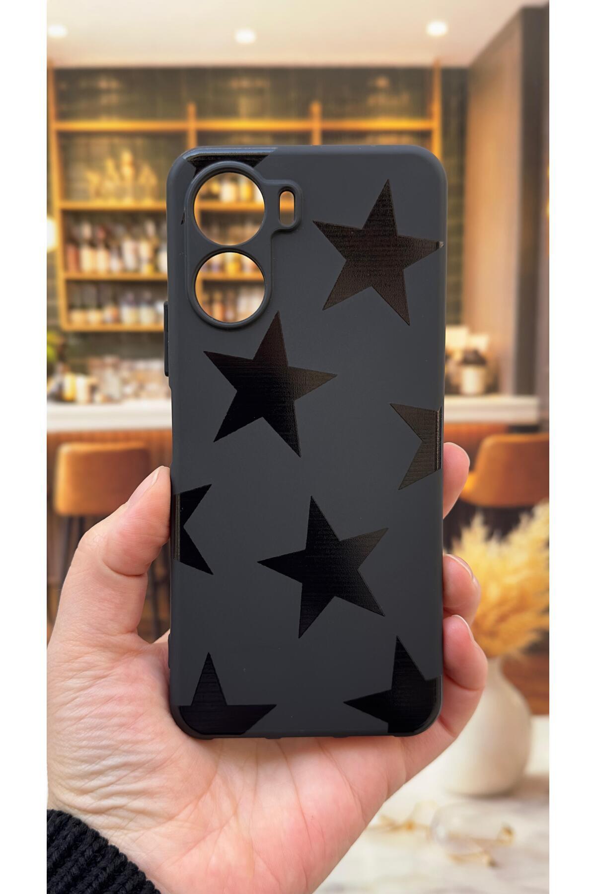 Vivo Y16 Uyumlu Star Silikon Darbe Emici Klasik Korumalı Rubber Kılıf