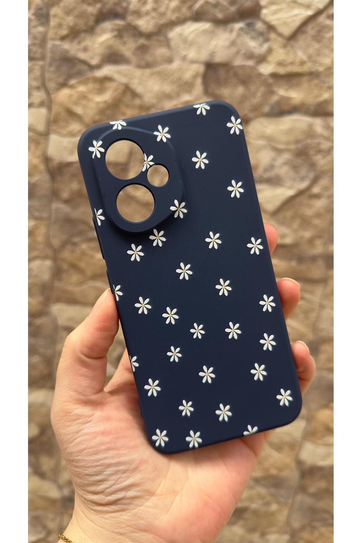 Honor 400 Uyumlu Mini Papatya Desenli Silikon Darbe Emici Klasik Korumalı Rubber Kılıf