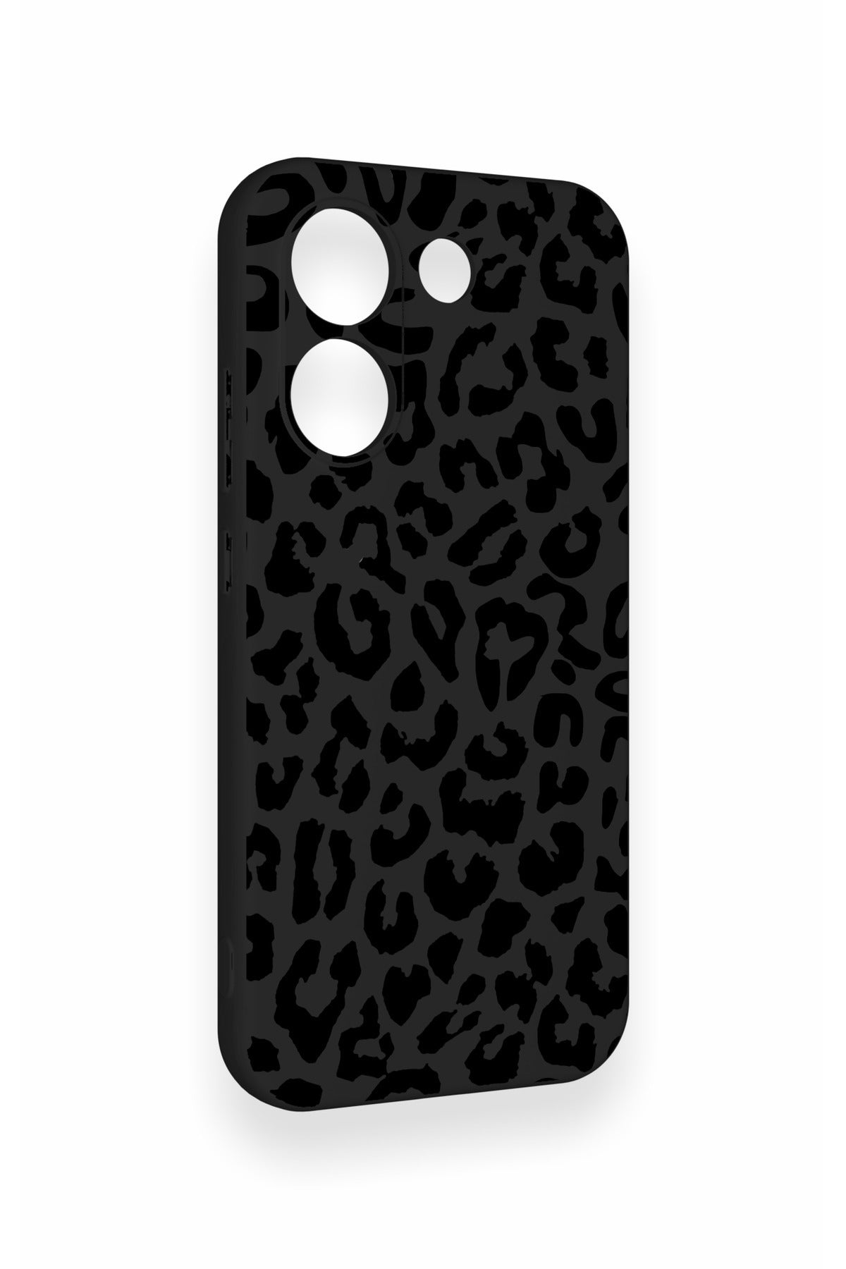 Poco X8 Pro Uyumlu Siyah Leopar Desenli Silikon Kılıf