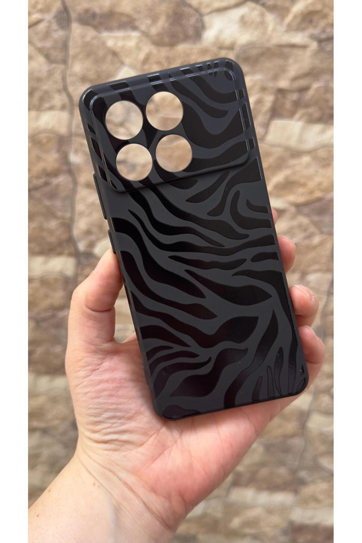 Poco X6 Pro 5G Uyumlu Zebra Desenli Silikon Darbe Emici Klasik Korumalı Rubber Kılıf