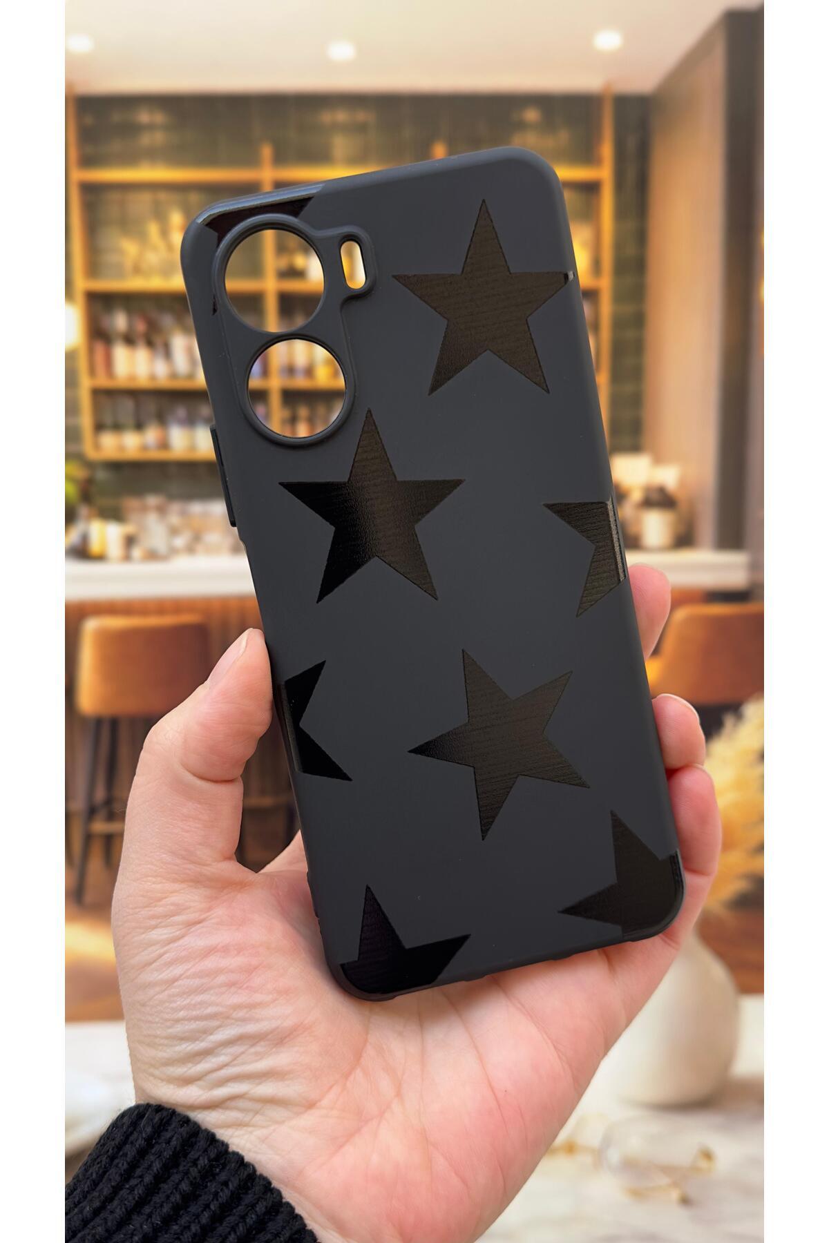 Vivo Y16 Uyumlu Star Silikon Darbe Emici Klasik Korumalı Rubber Kılıf