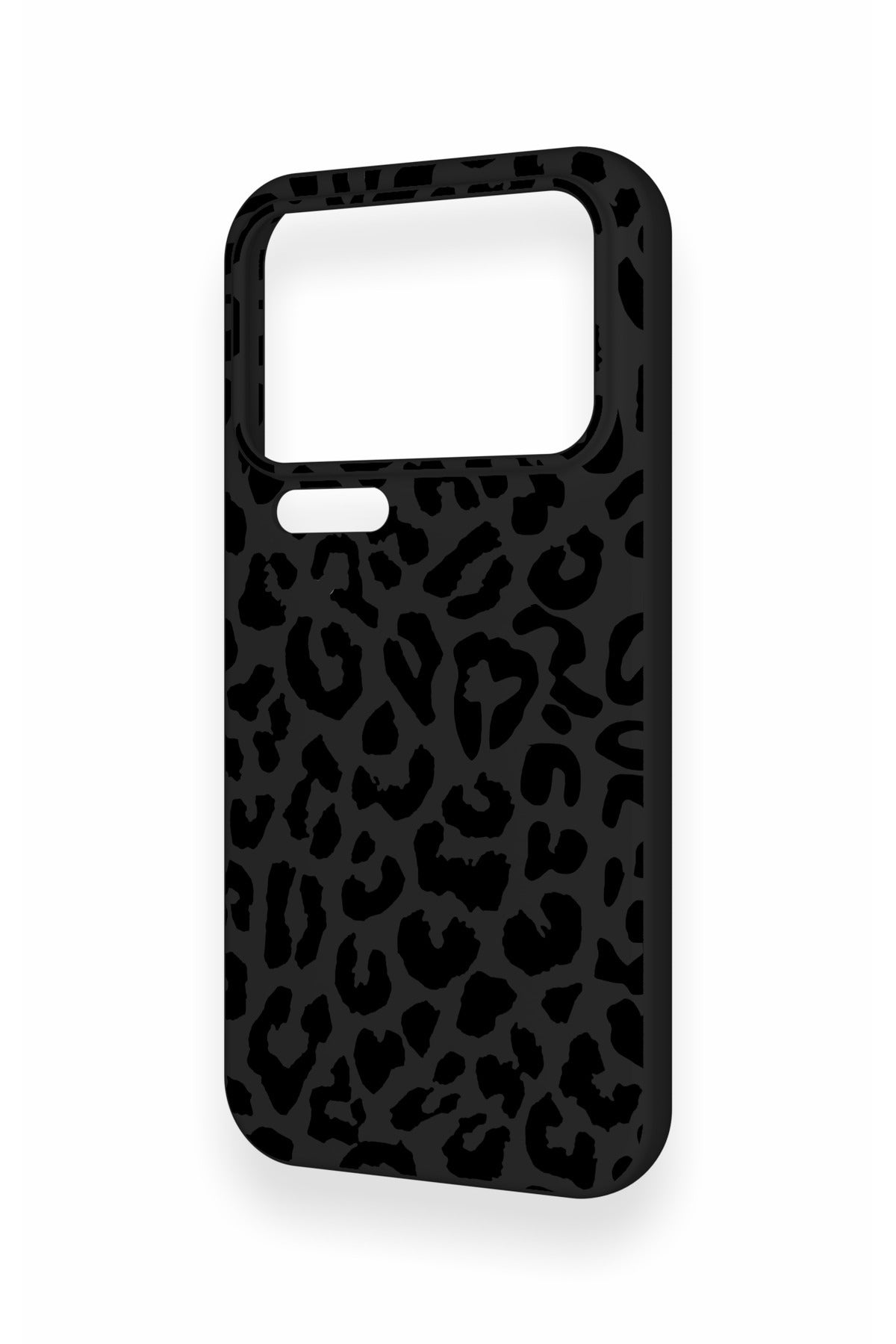 Mi 17 Pro Max Uyumlu Siyah Leopar Desenli Silikon Kılıf