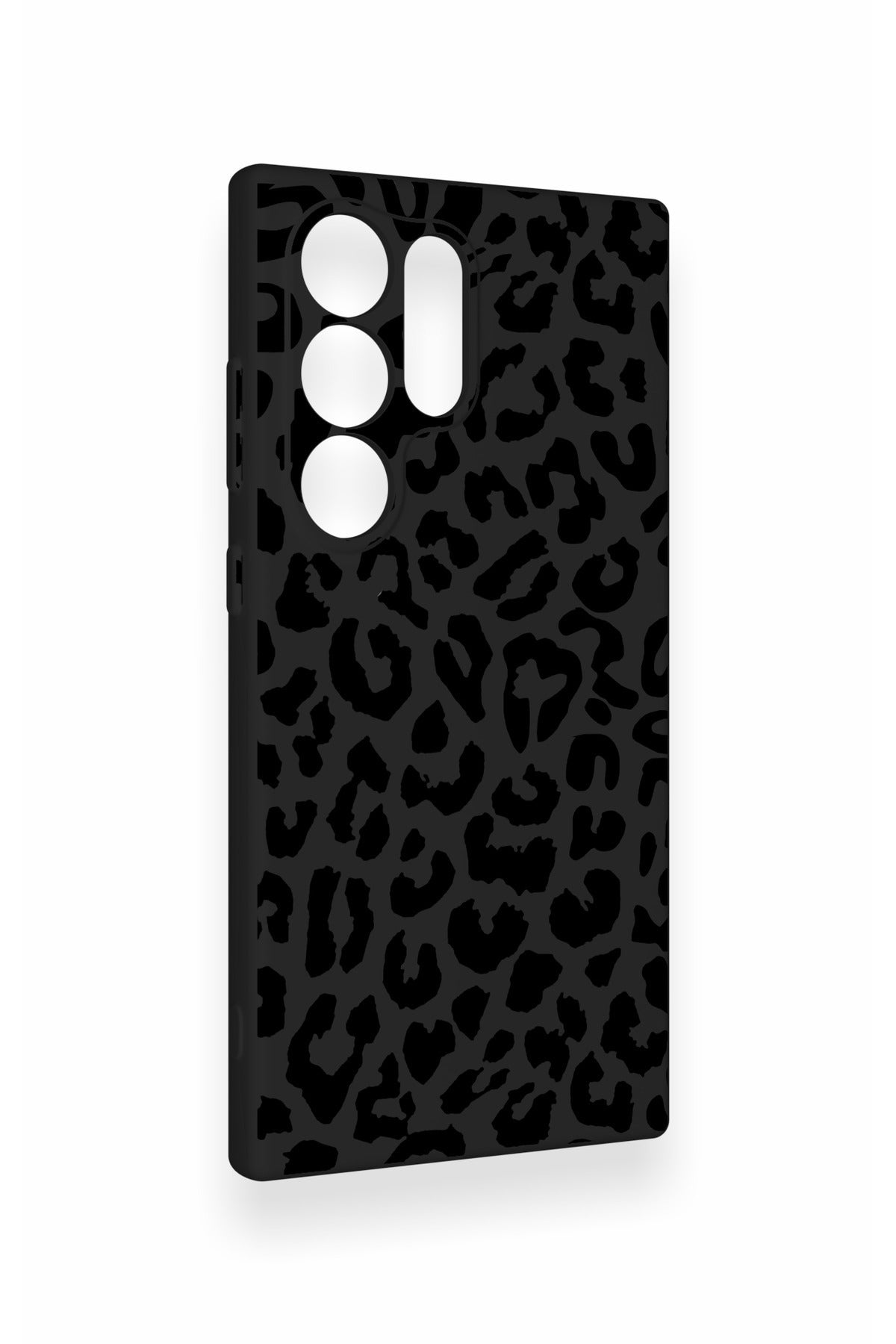 Samsung S23 Ultra Uyumlu Siyah Leopar Desenli Silikon Kılıf