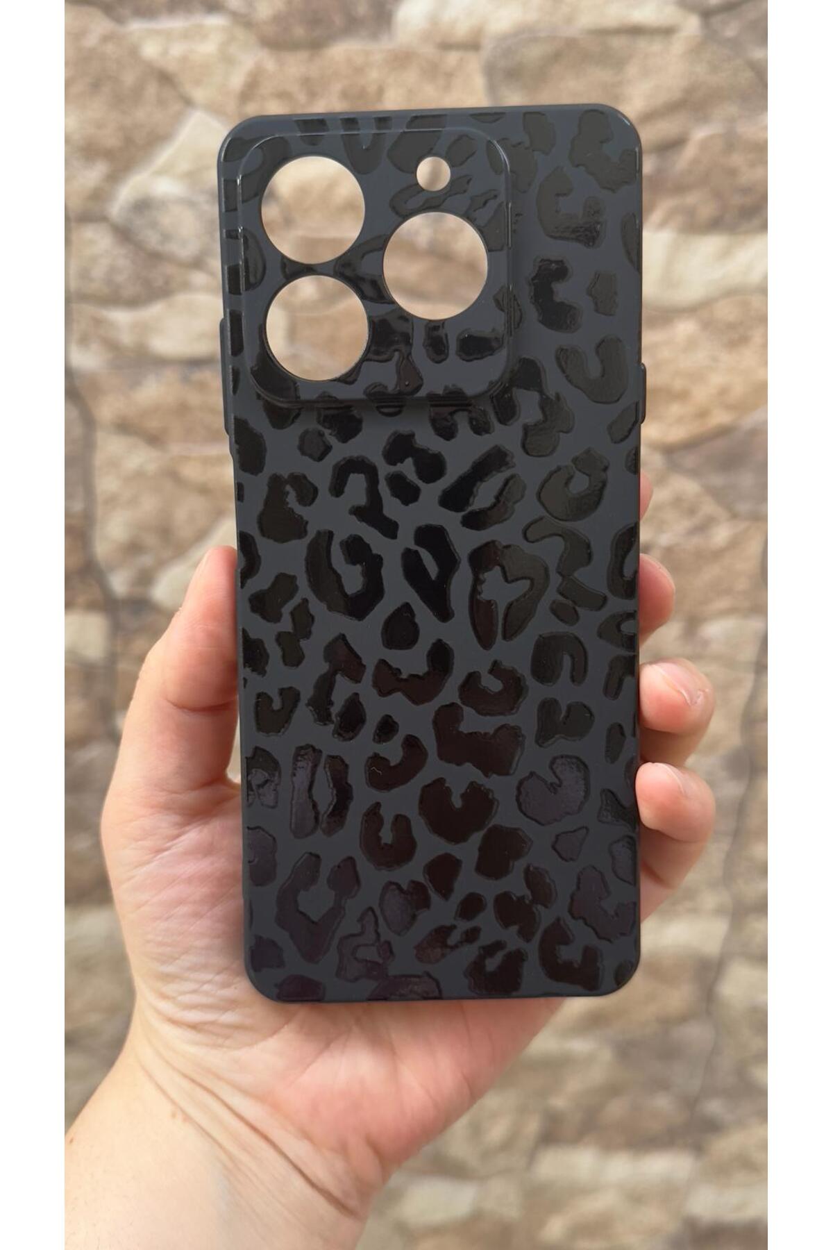 General Mobile Era 50 Uyumlu Leopar Desenli Silikon Darbe Emici Klasik Korumalı Rubber Kılıf
