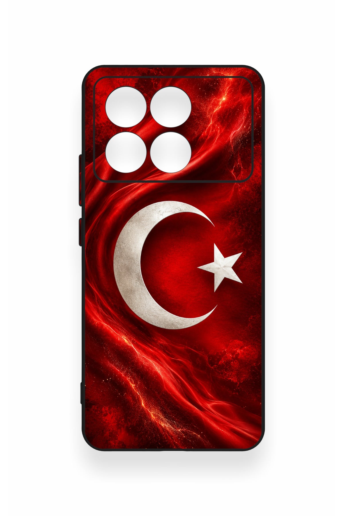 Poco X6 Pro Uyumlu Türk Bayrağı Desenli Silikon Kılıf