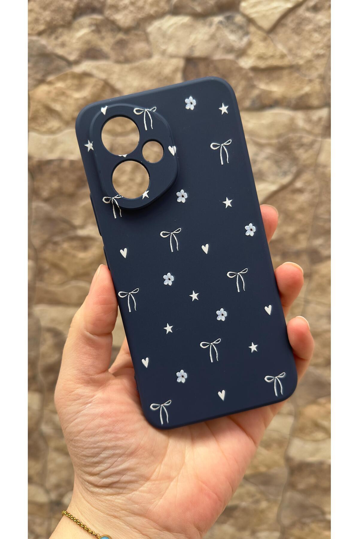 Honor 400 Uyumlu Mini Fiyonk Desenli Silikon Darbe Emici Klasik Korumalı Rubber Kılıf