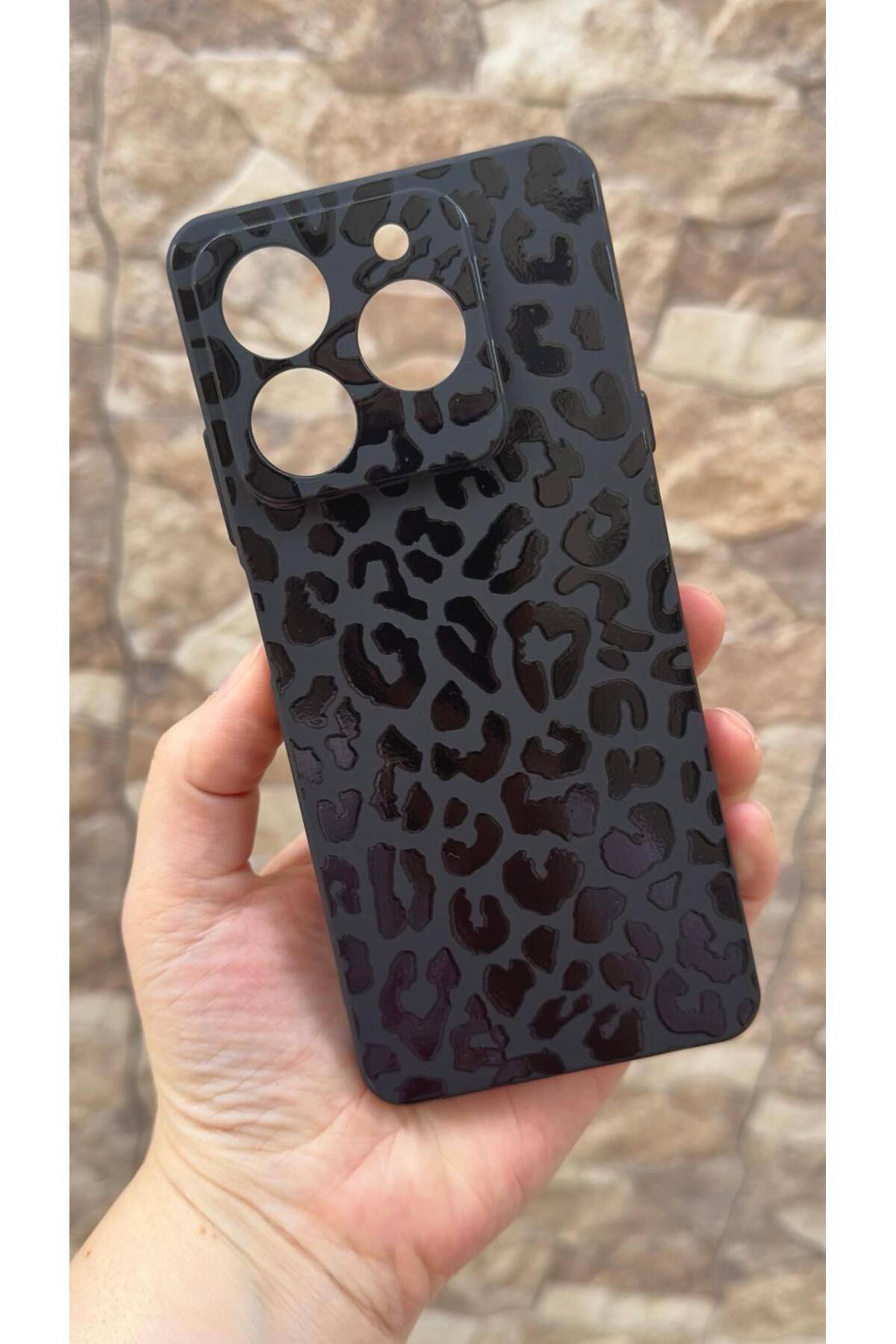 General Mobile Era 50 Uyumlu Leopar Desenli Silikon Darbe Emici Klasik Korumalı Rubber Kılıf