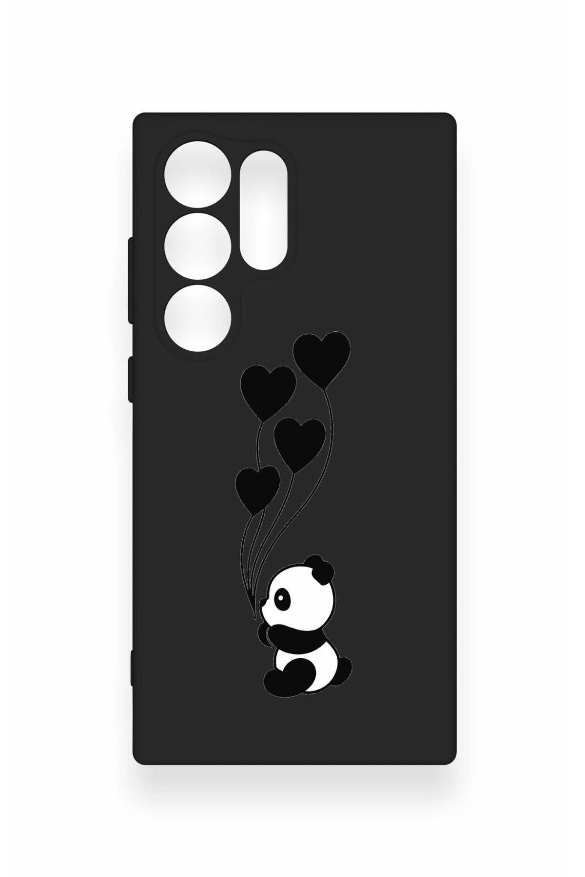 Samsung S23 Ultra Uyumlu Kalpli Panda Desenli Silikon Kılıf
