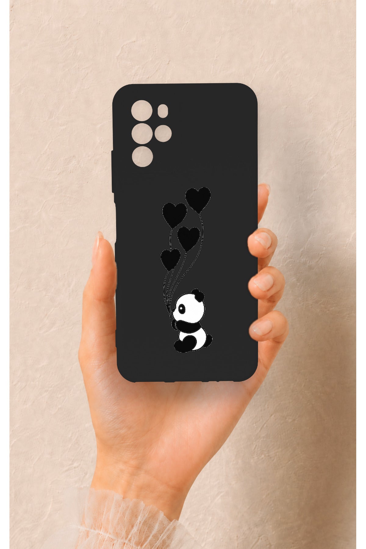 Omix x700 Uyumlu Kalpli Panda Desenli Silikon Kılıf