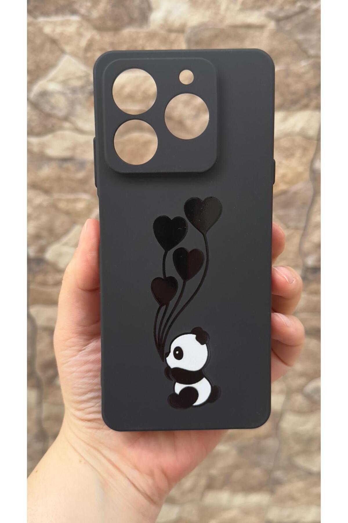 General Mobile Era 50 Uyumlu Kalpli Panda Desenli Silikon Darbe Emici Klasik Korumalı Rubber Kılıf