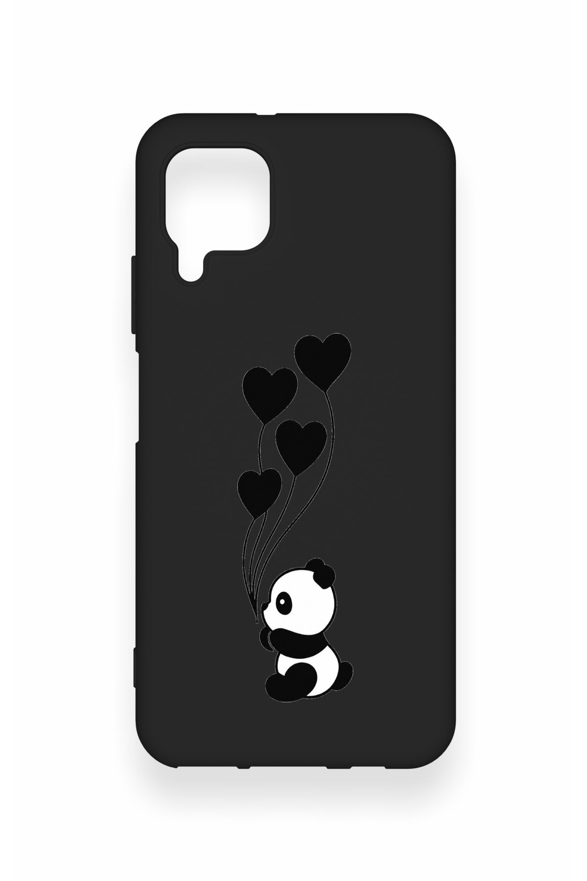 Huawei P40 Lite Uyumlu Kalpli Panda Desenli Silikon Kılıf
