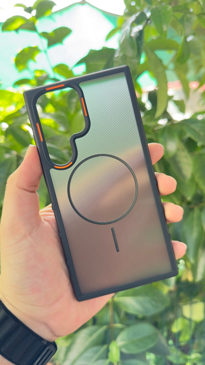 Galaxy S24 Ultra Magsafe Özellikli Kamera Çıkıntılı Yanları Silikon Arkası Mat Sylüx Kılıf