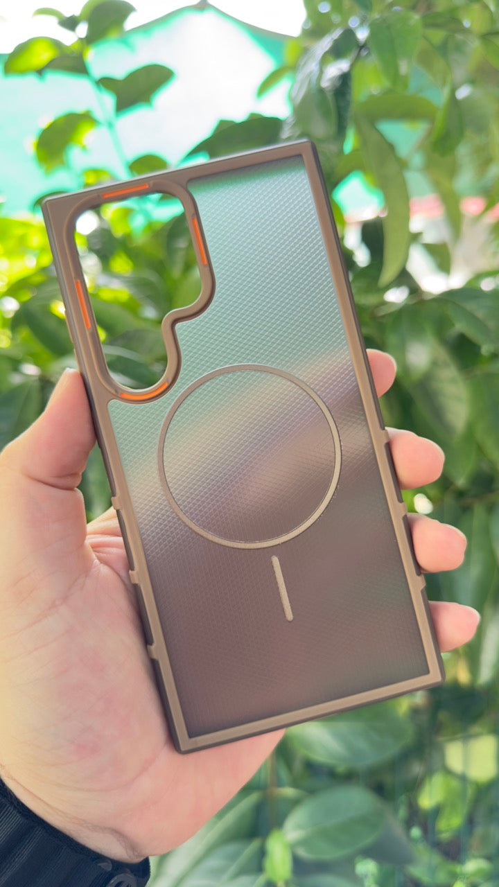 Galaxy S24 Ultra Magsafe Özellikli Kamera Çıkıntılı Yanları Silikon Arkası Mat Sylüx Kılıf